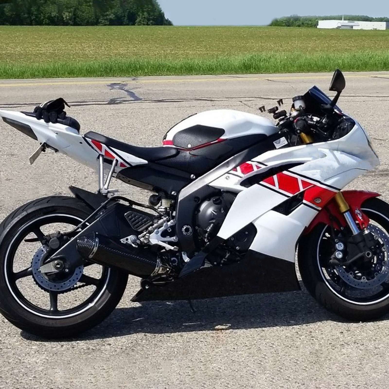 Amotopart Yamaha 2008-2016 YZF 600 R6 Kit de carenado blanco rojo