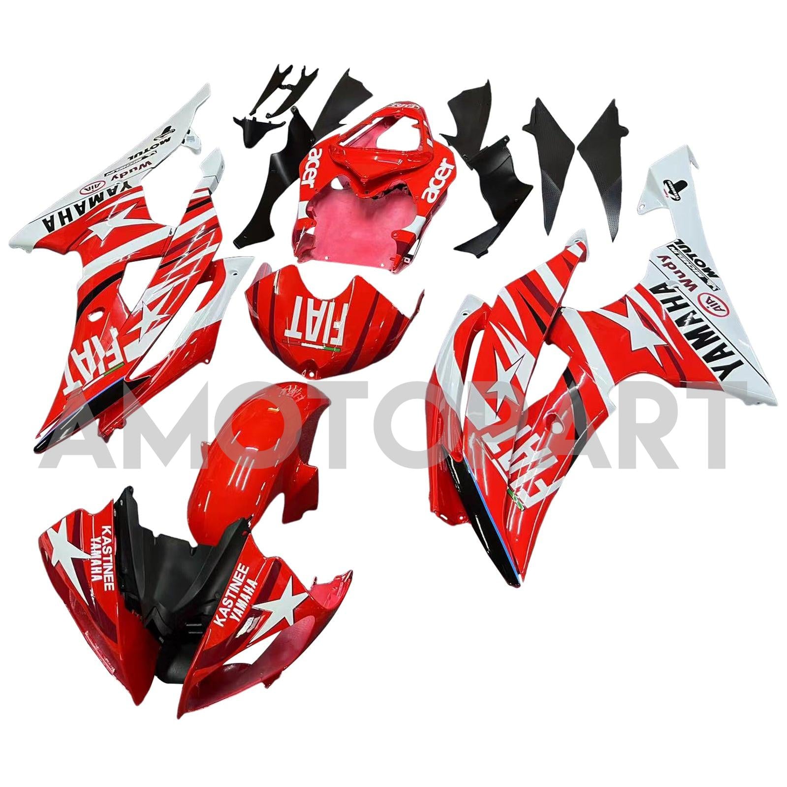 Amotopart Yamaha 2008-2016 YZF 600 R6 Red Fairing Kit