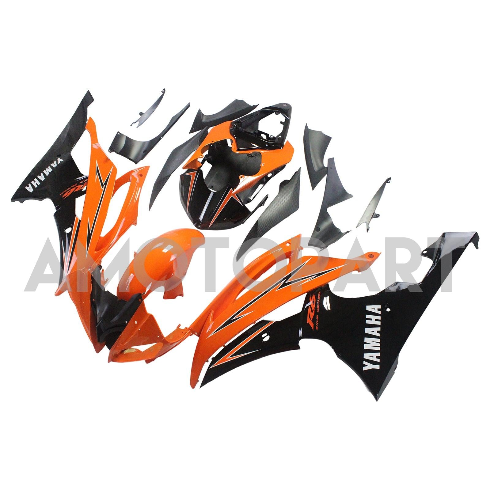 Amotopart Yamaha 2008-2016 YZF 600 R6 Orange Black Fairing Kit