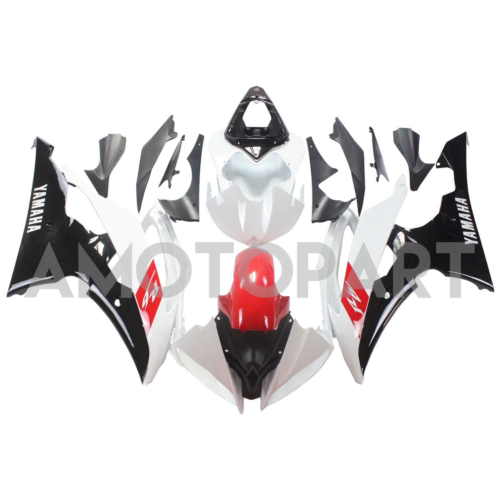 Amotopart 2008-2016 Yamaha YZF 600 R6 Red White Abzugskit