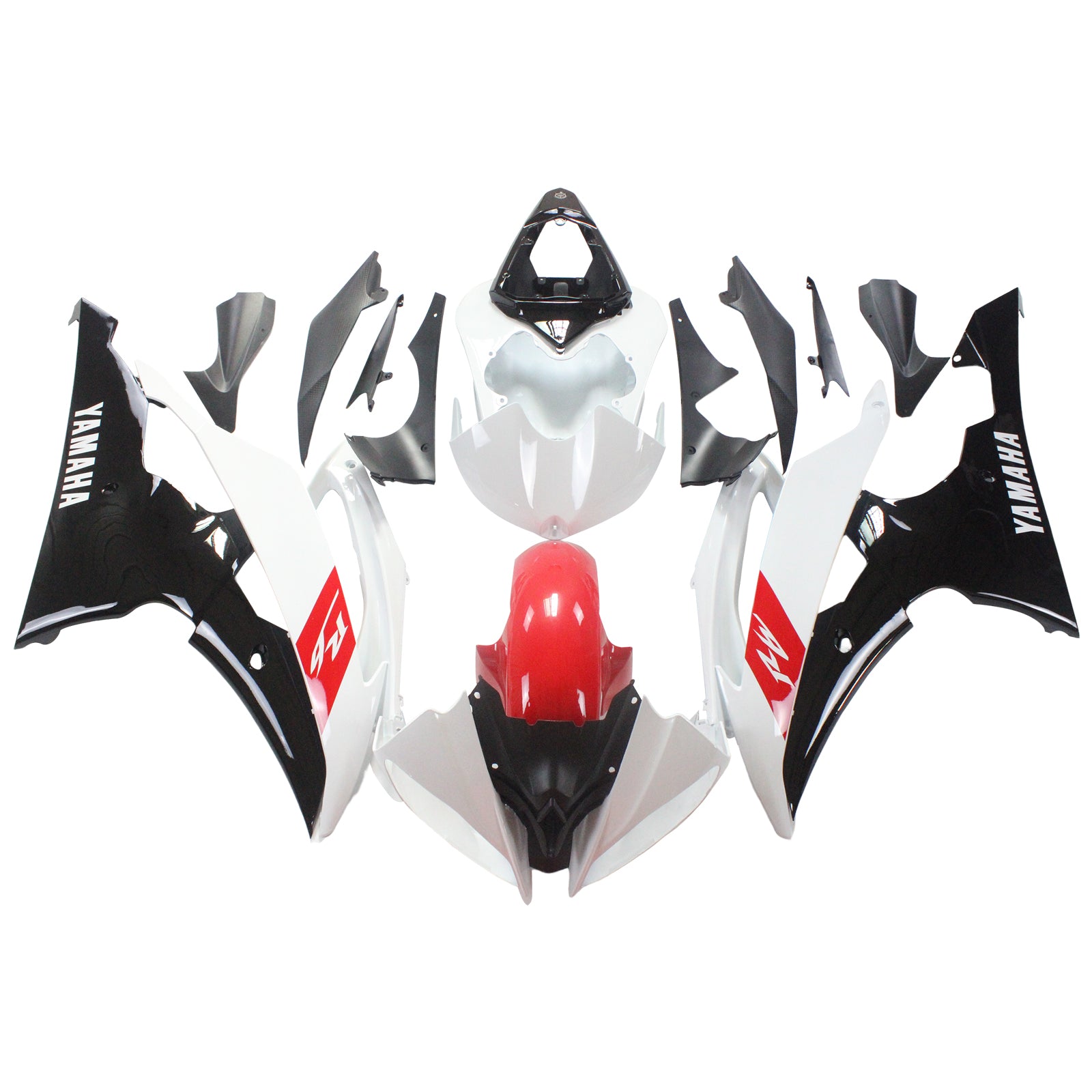 Amotopart 2008-2016 Yamaha YZF 600 R6 Kit de carenado rojo blanco