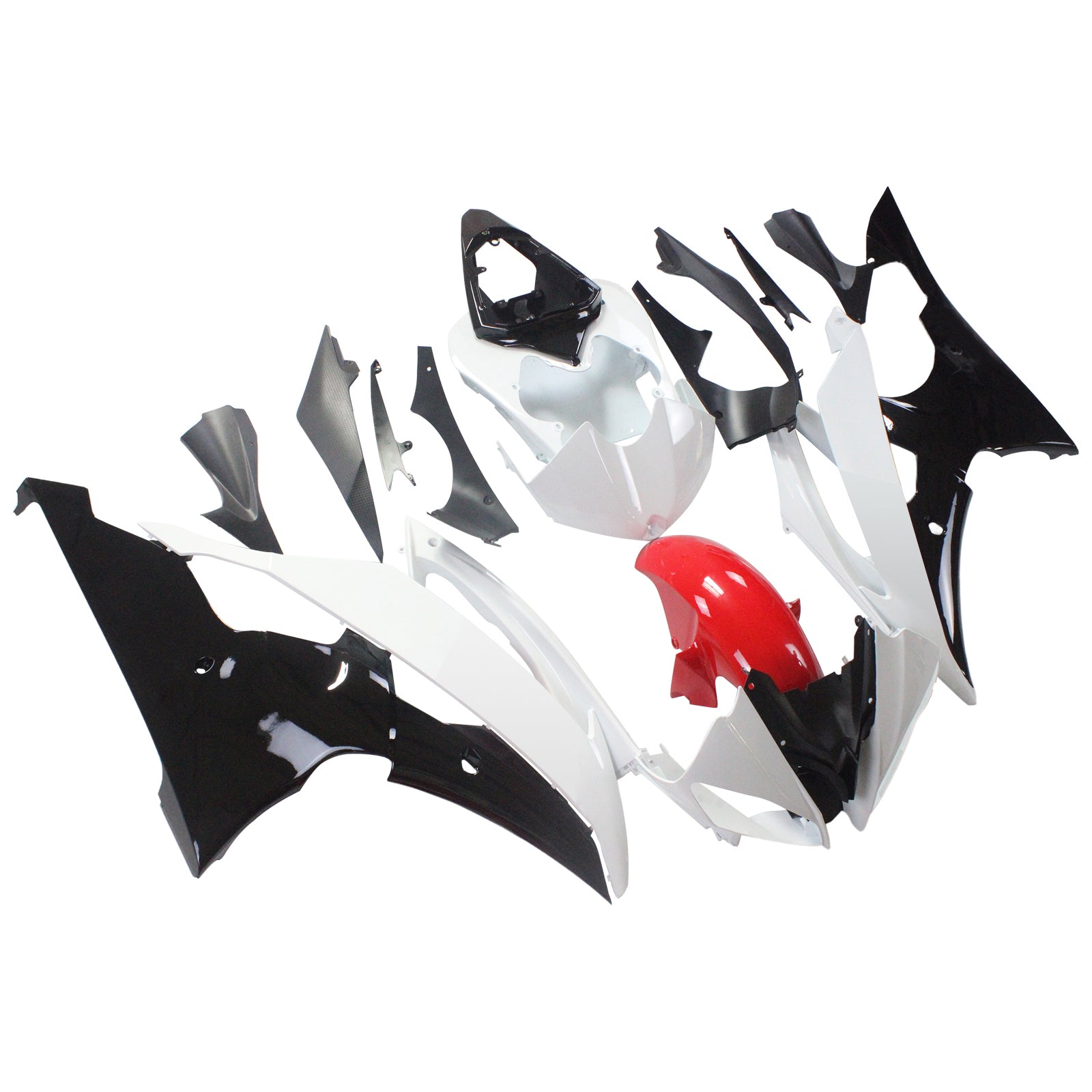 Amotopart 2008-2016 Yamaha YZF 600 R6 Red White Fairing Kit