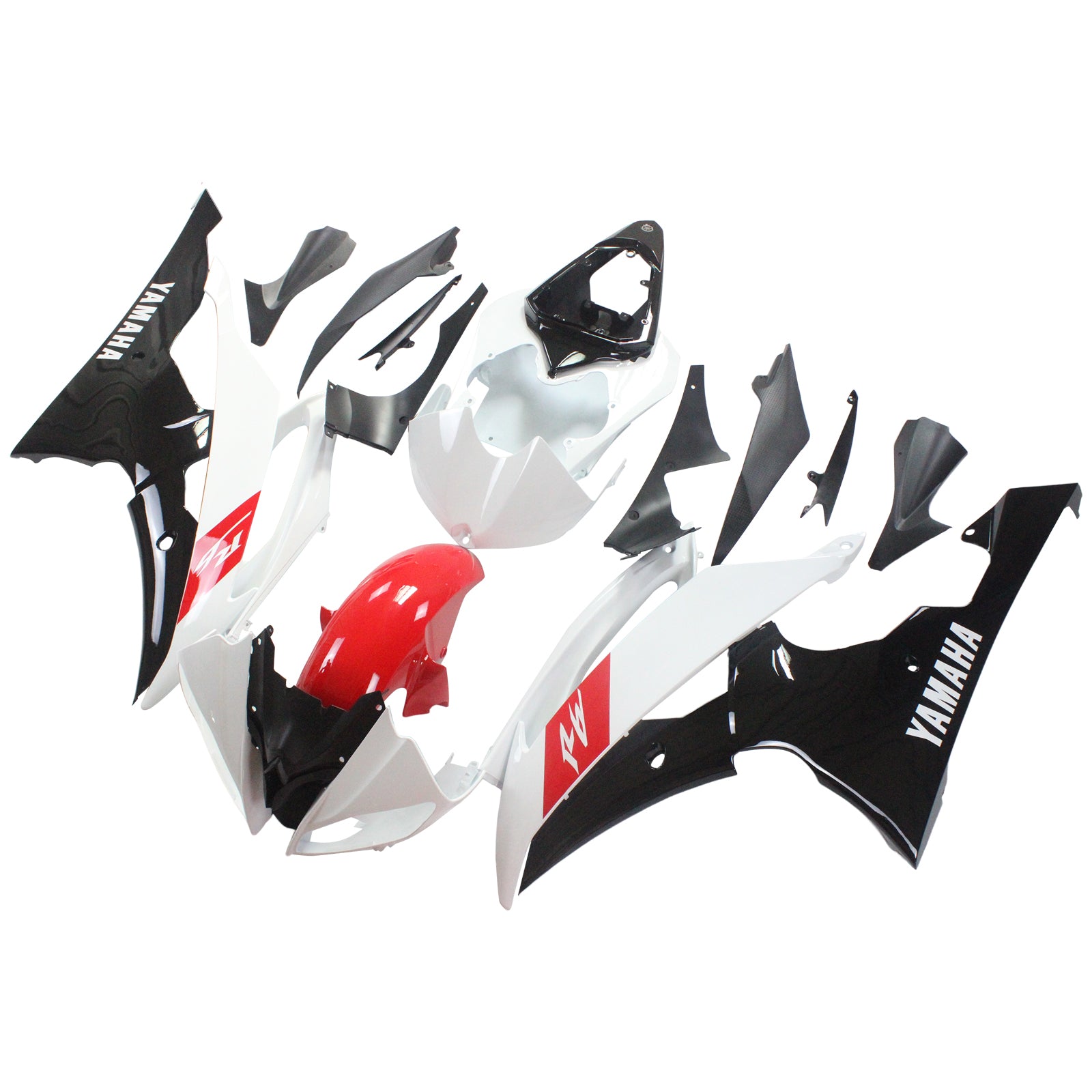 Amotopart 2008-2016 Yamaha YZF 600 R6 Red White Fairing Kit