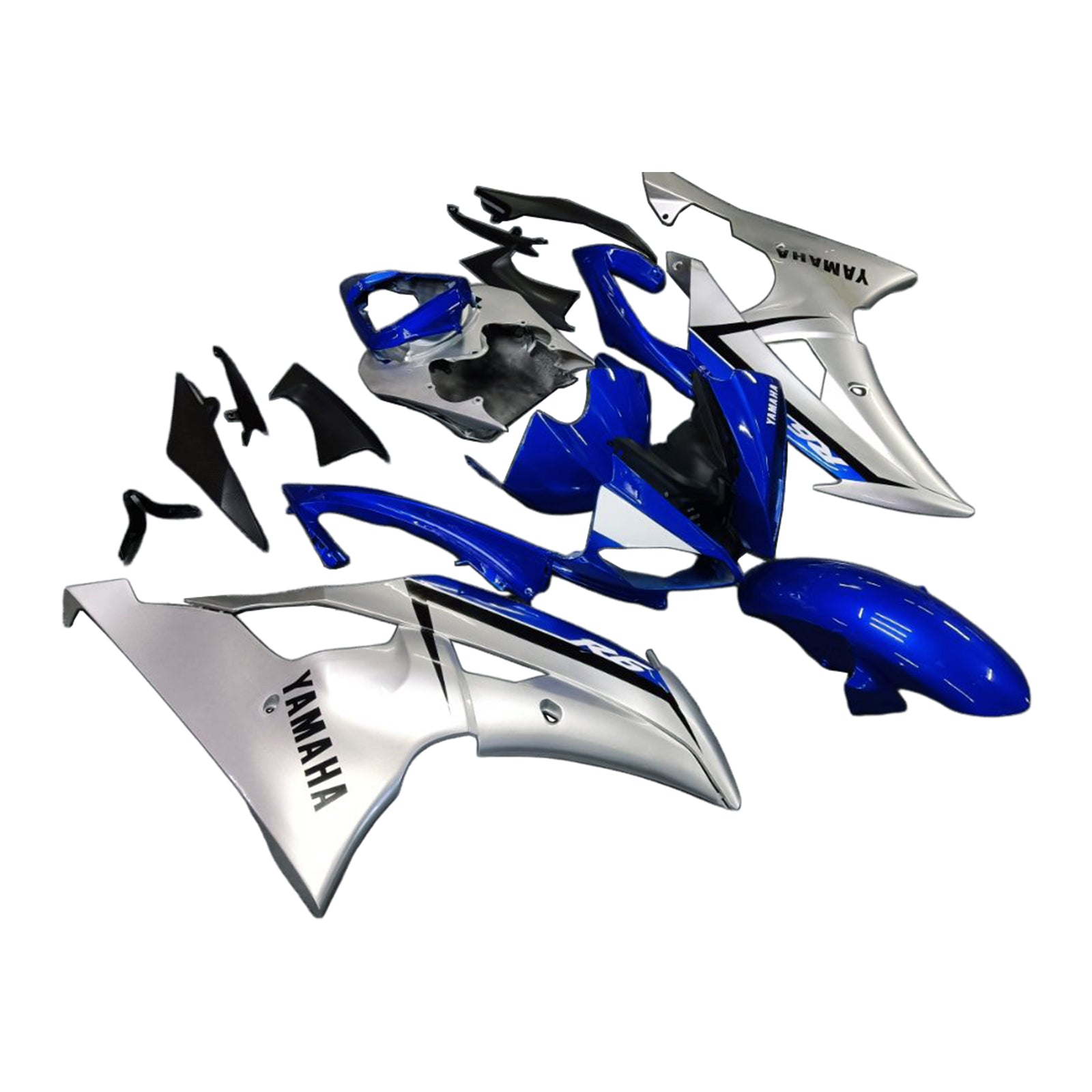 Amotopart 2008-2016 YZF 600 R6 Yamaha Kit carena blu e argento