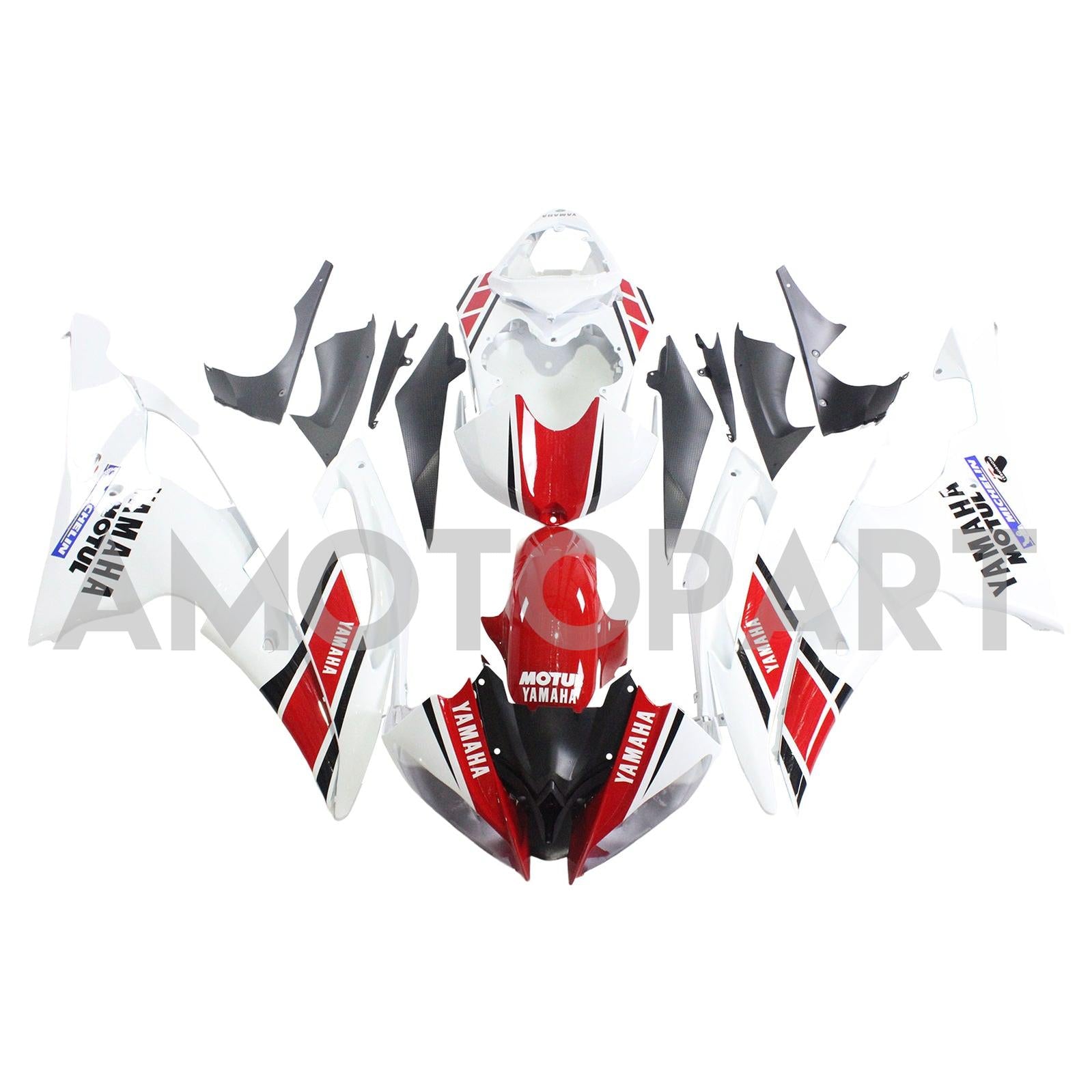 Amotopart Yamaha 2008-2016 YZF 600 R6 White Red Fairing Kit