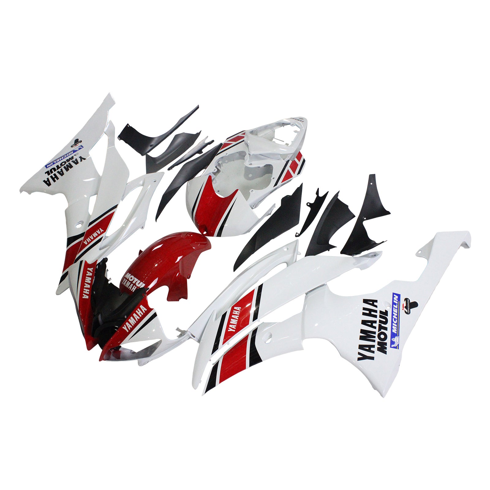 Amotopart Yamaha 2008-2016 YZF 600 R6 White Red Fairing Kit