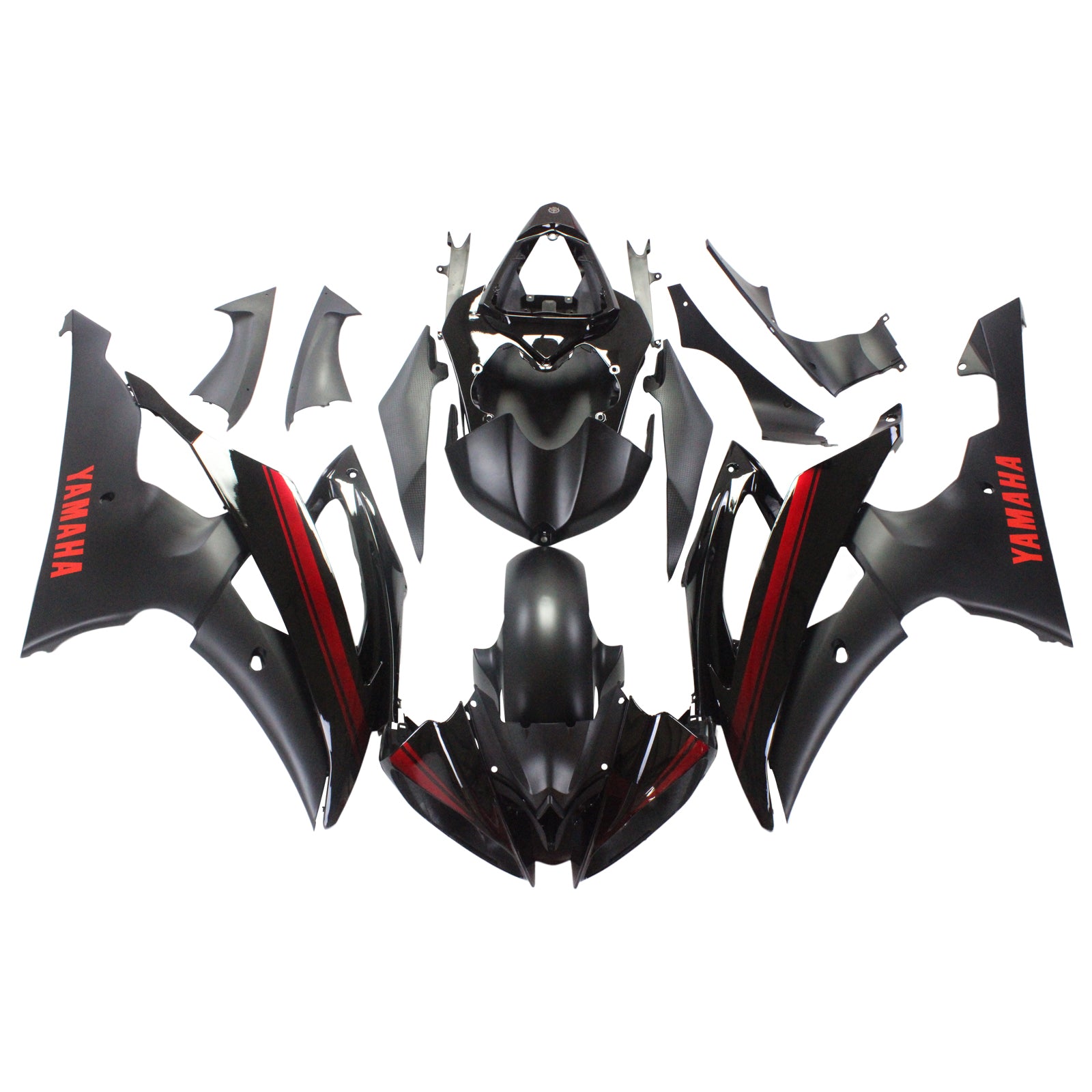 Amotopart Yamaha 2008-2016  YZF 600 R6 Black Fairing Kit