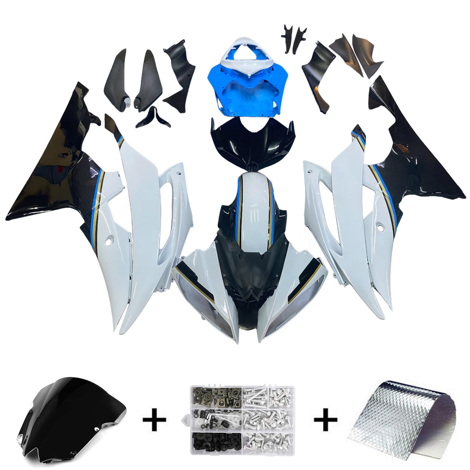 Injection Fairing Kit Bodywork Plastic ABS fit For Yamaha YZF 600 R6 2008-2016