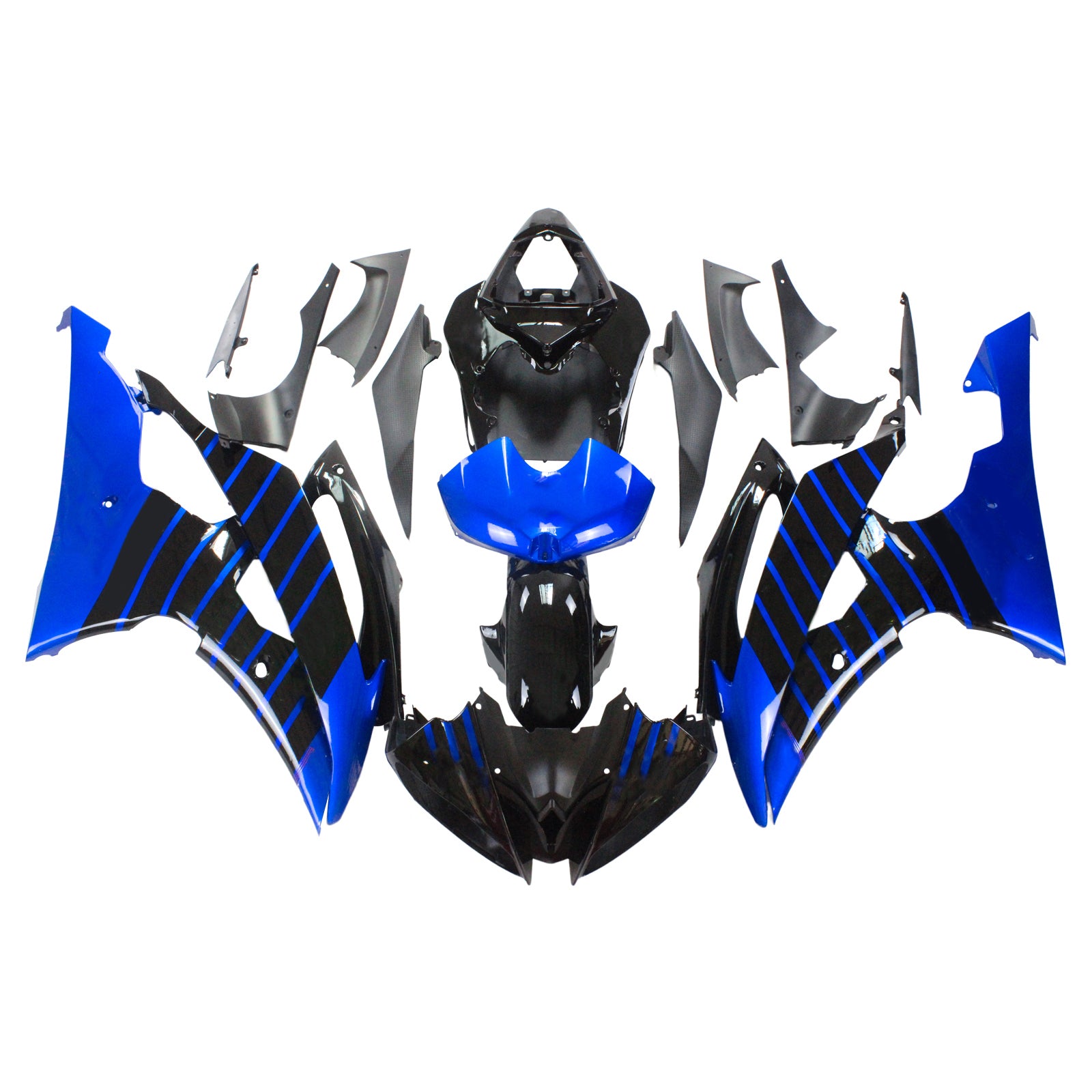Amotopart 2008-2016 YZF 600 R6 Yamaha Blue & Green Fairing Kit