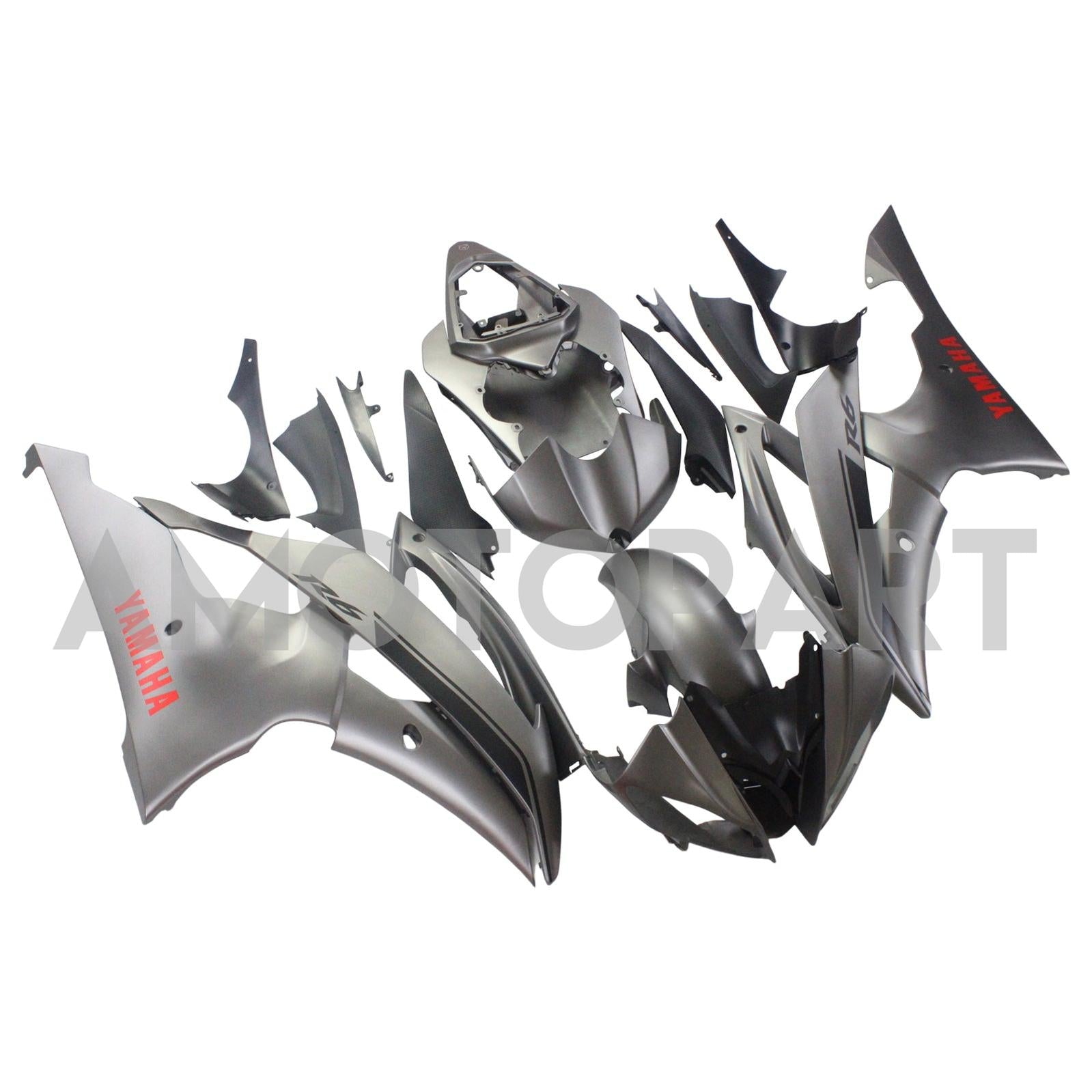 Amotopart Yamaha 2008-2016 YZF 600 R6 Kit de carenado gris
