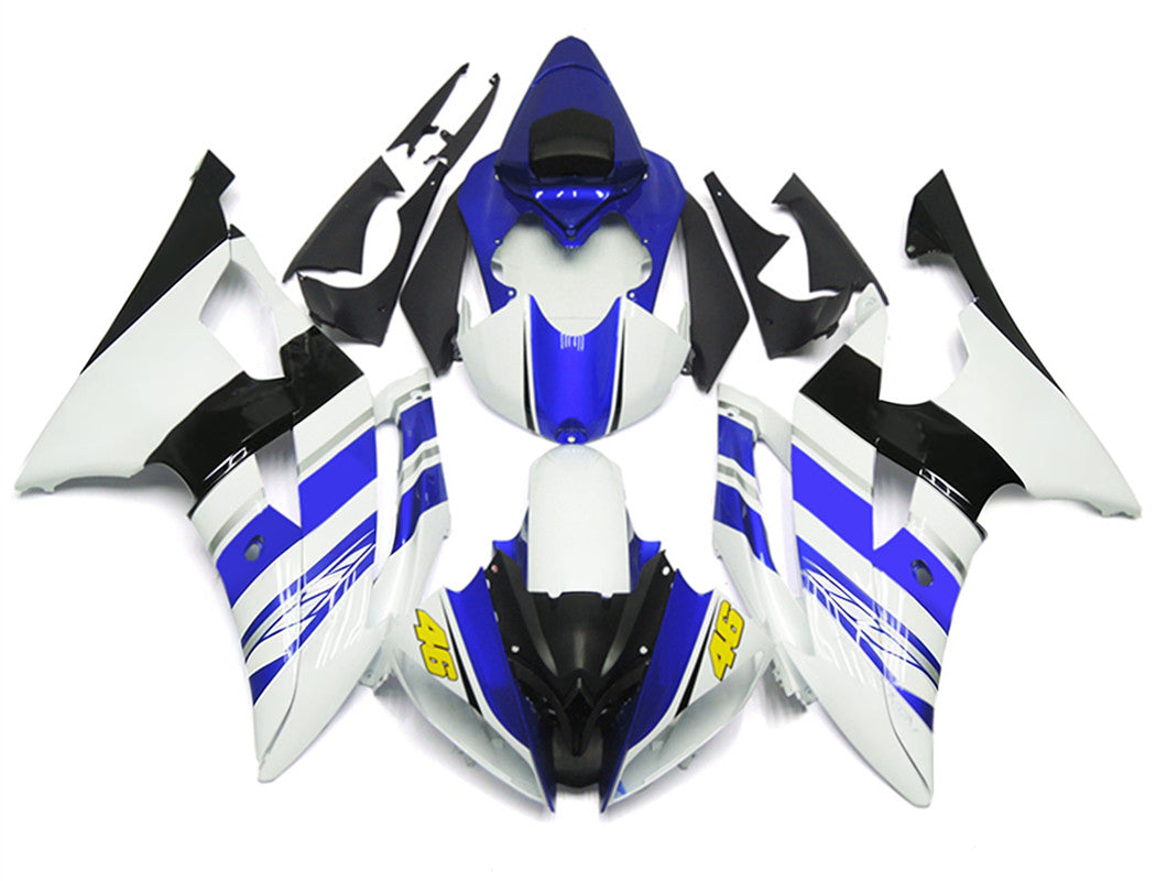 Amotopart Kit carena Yamaha YZF 600 R6 2008-2016 Blu e Bianco Style 1