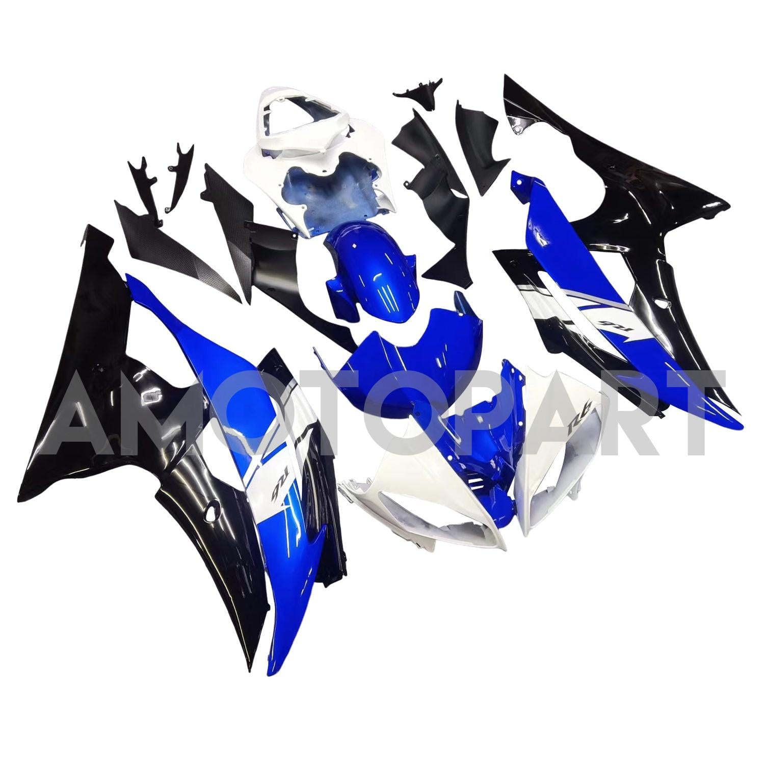 Amotopart Yamaha YZF 600 R6 2008-2016 Blue&Black Style1 Fairing Kit