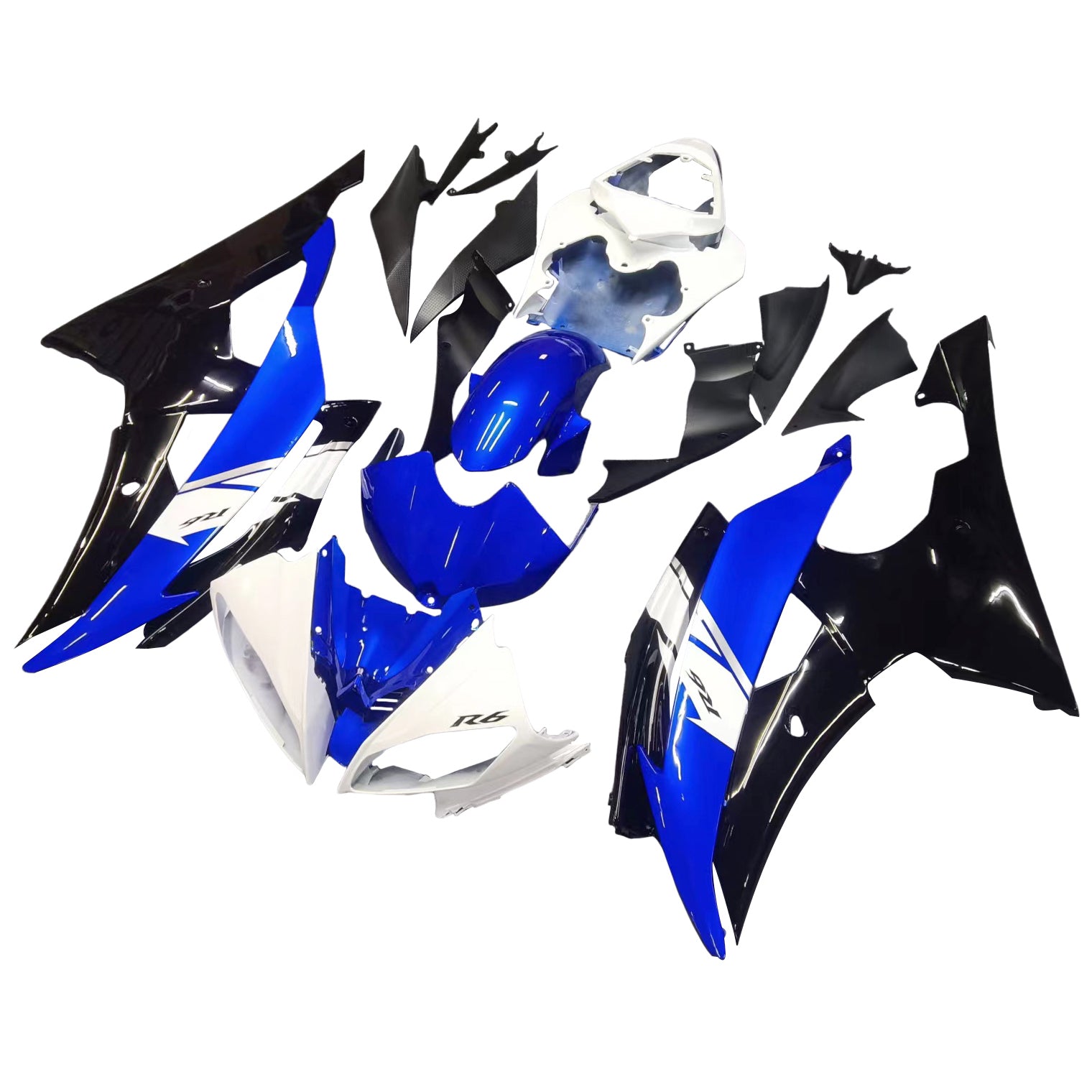 Amotopart Yamaha YZF 600 R6 2008-2016 Blue&Black Style1 Fairing Kit