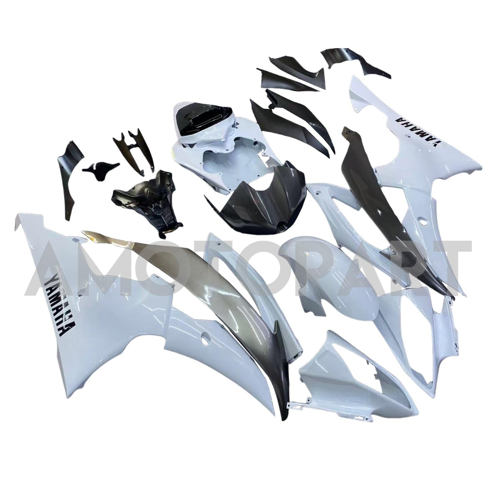 Amotopart Yamaha YZF 600 R6 2008-2016 White&Grey Fairing Kit