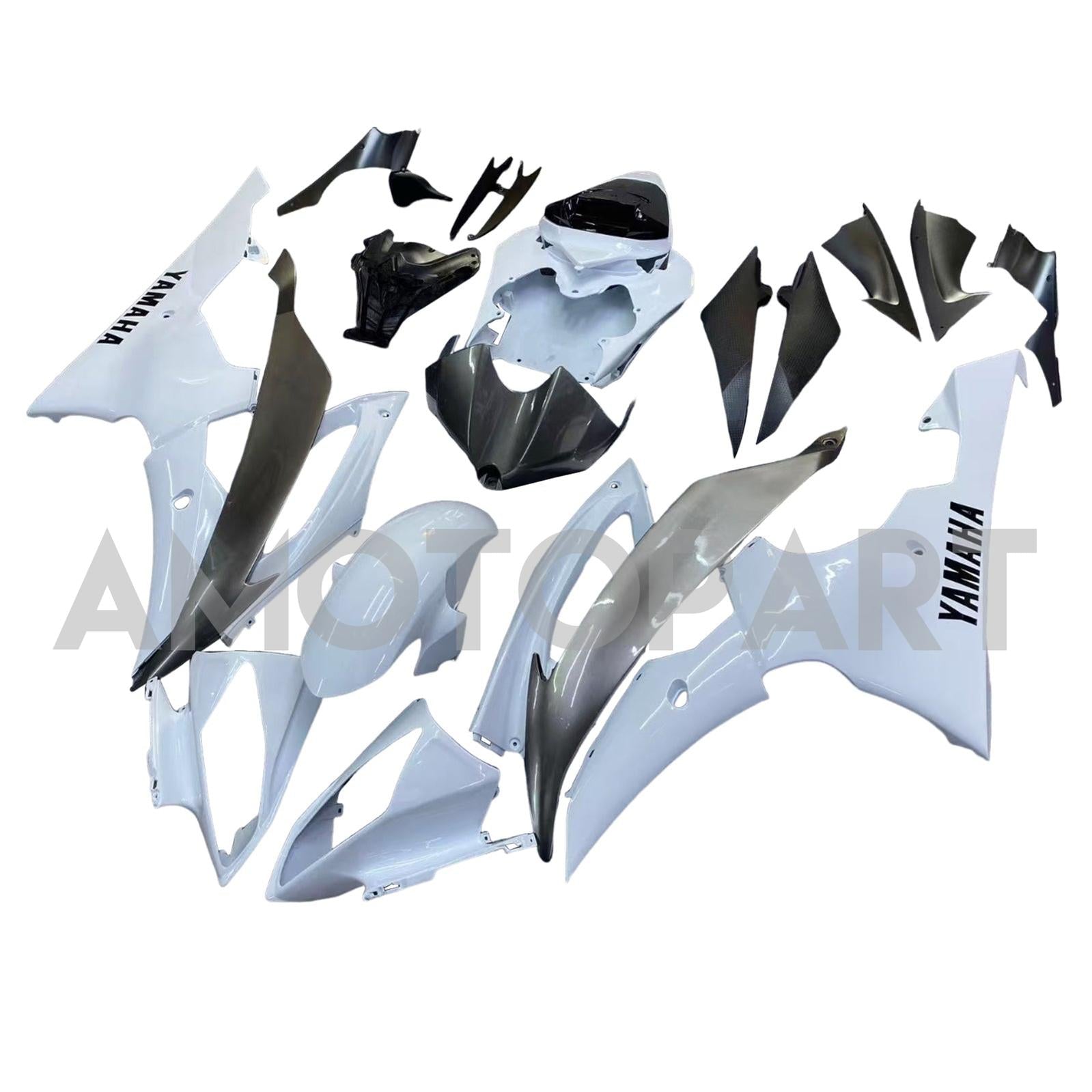 Amotopart Yamaha YZF 600 R6 2008-2016 White&Grey Fairing Kit
