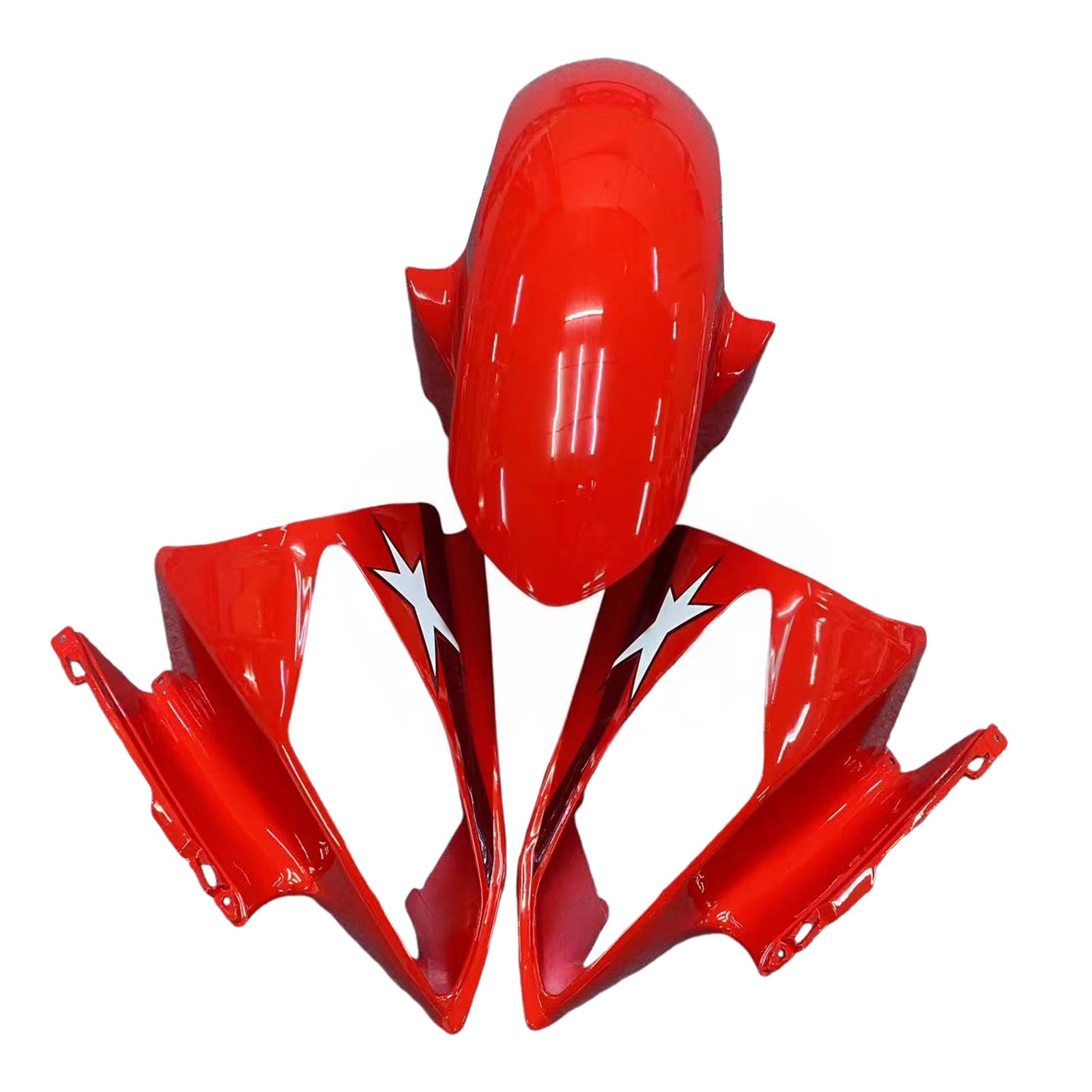 Kit de carenado Amotopart Yamaha YZF 600 R6 2008-2016 rojo y blanco Style2