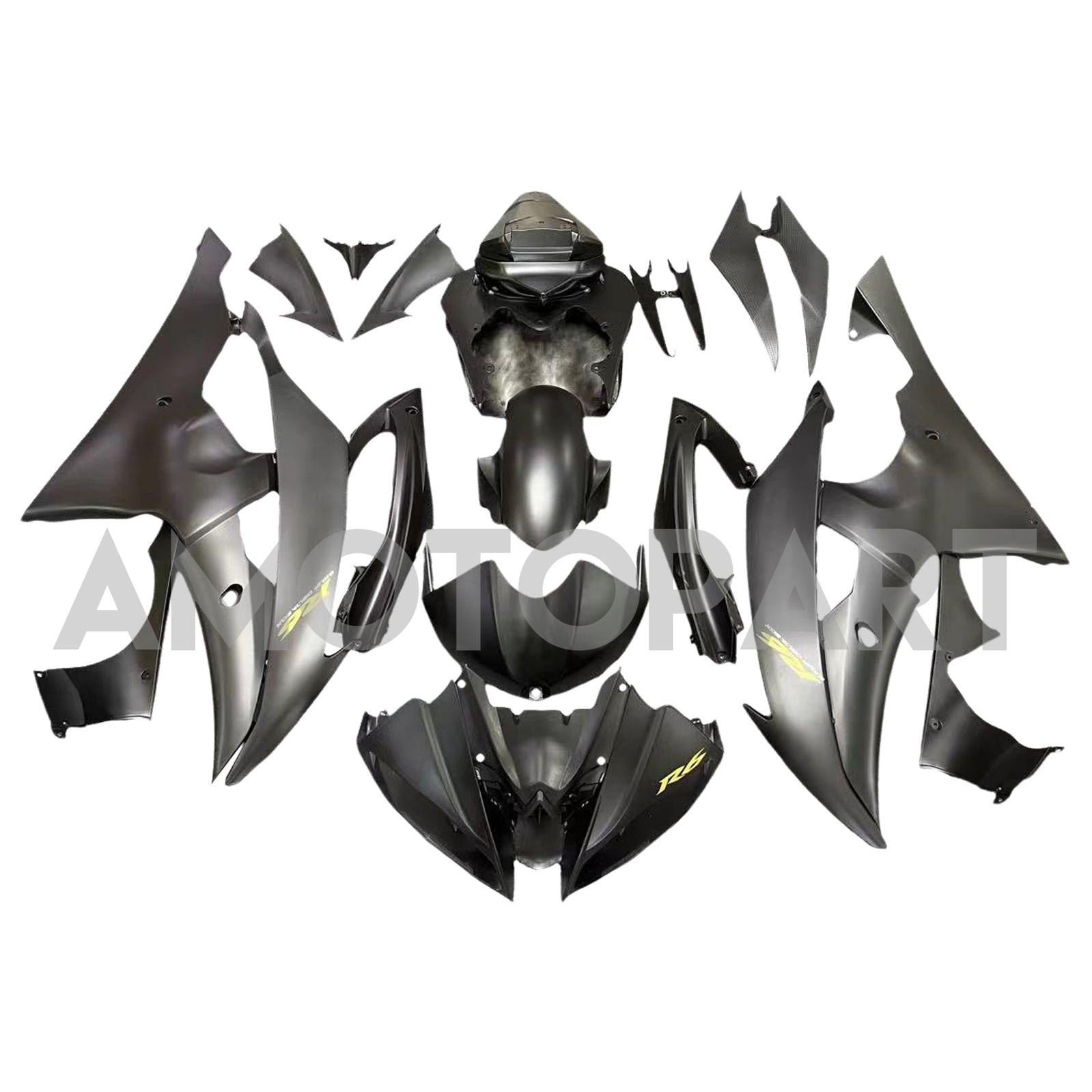 Amotopart Yamaha YZF 600 R6 2008-2016 Black Fairing Kit