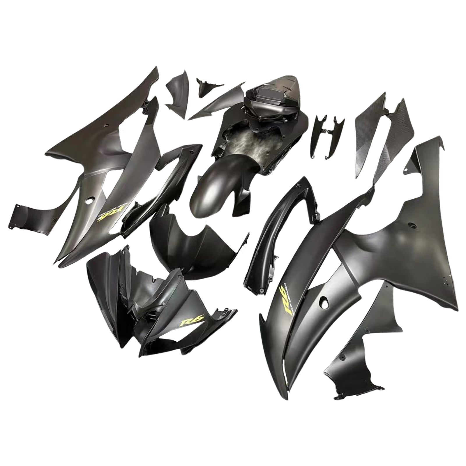 Amotopart Yamaha YZF 600 R6 2008-2016 Black Fairing Kit
