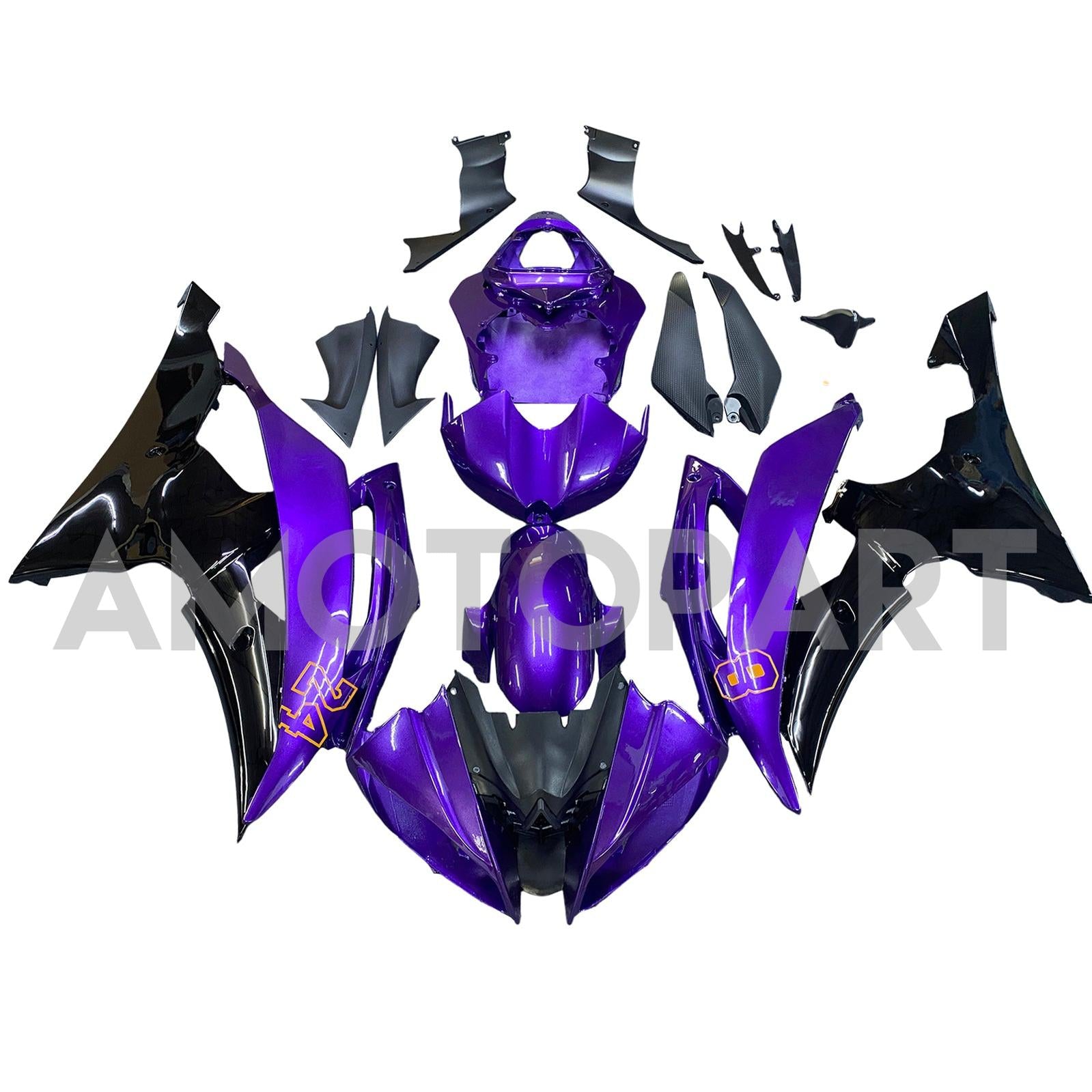 Amotopart Yamaha YZF 600 R6 2008-2016 Purple&Black Fairing Kit