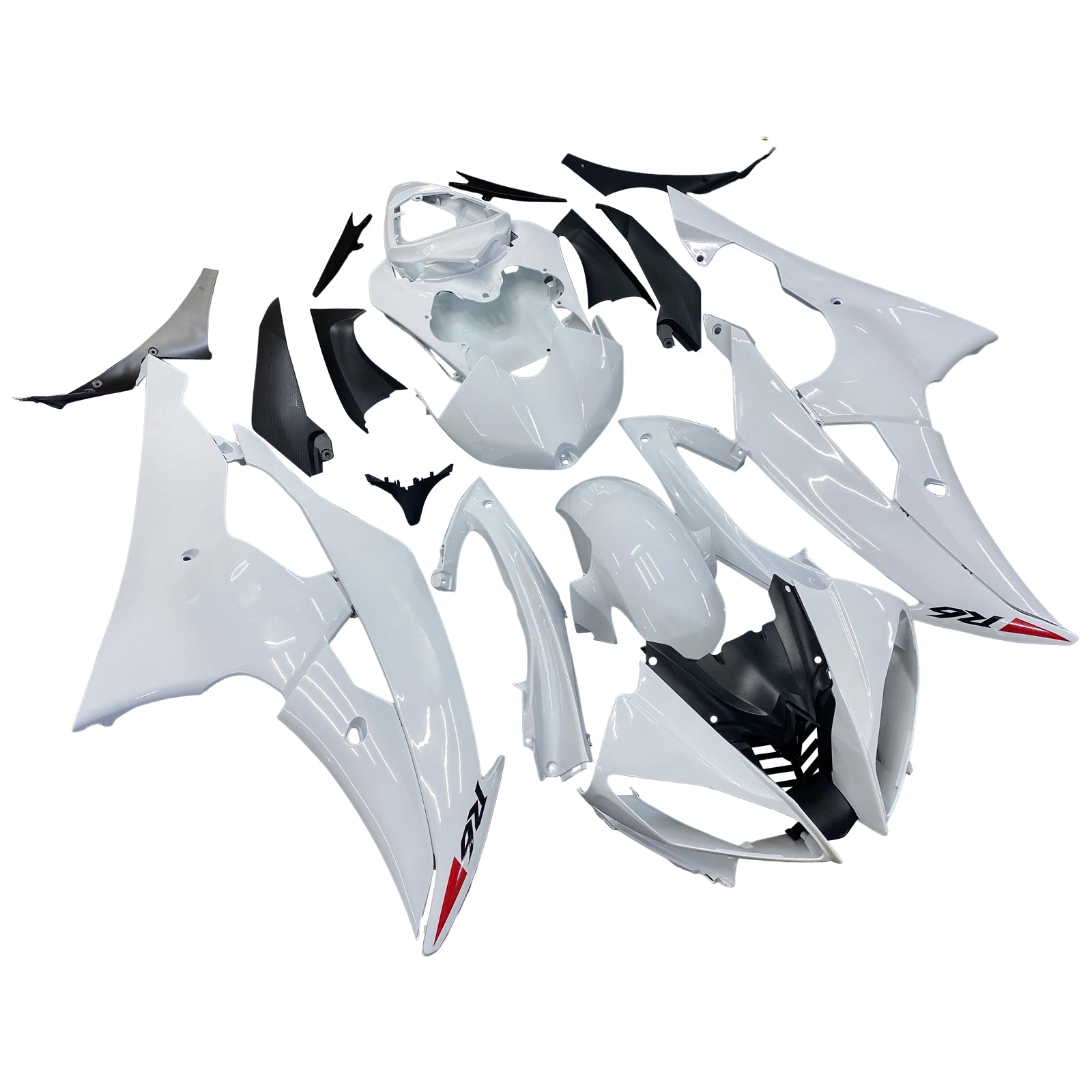 Amotopart Yamaha YZF 600 R6 2008-2016 White Fairing Kit