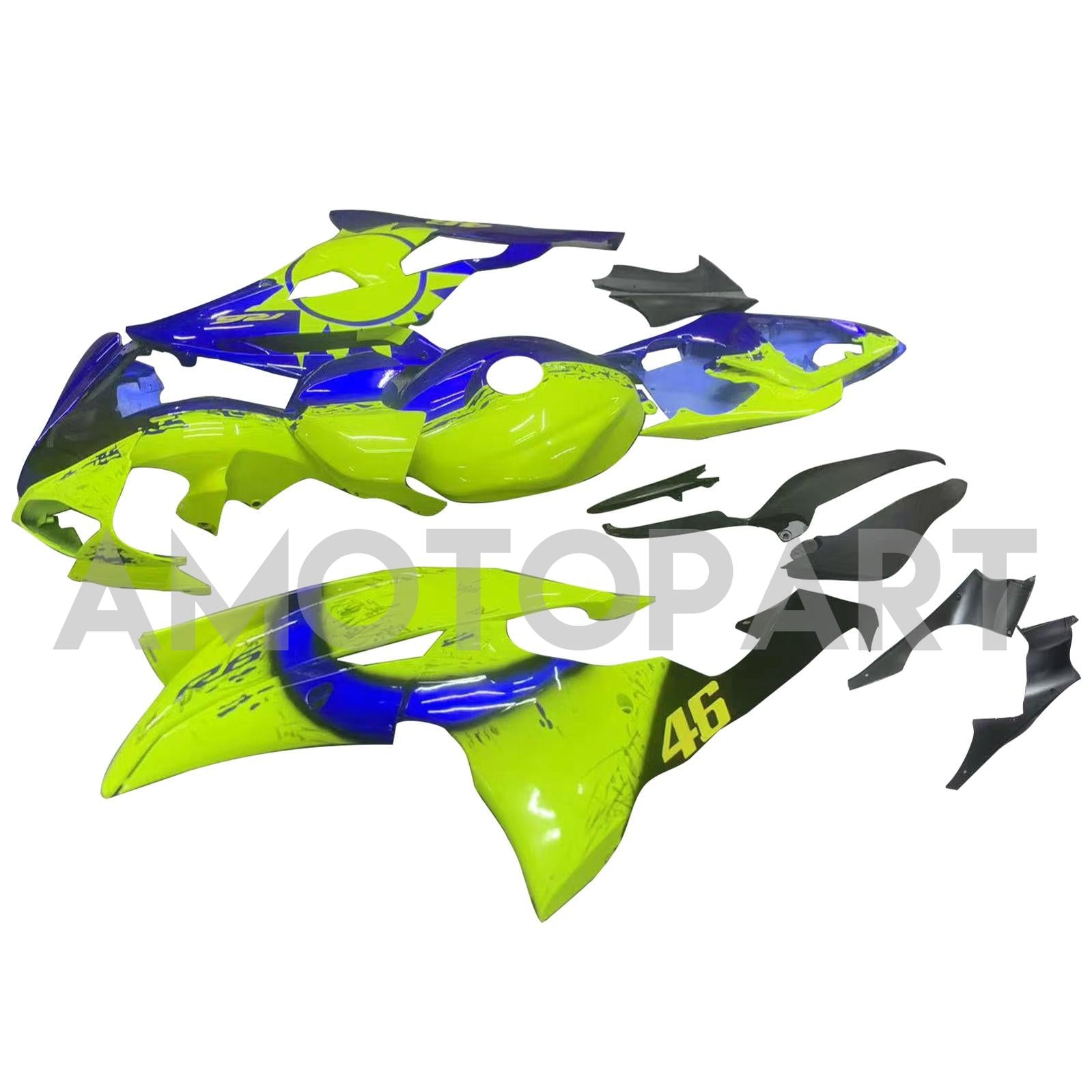 Amotopart Yamaha YZF 600 R6 2008-2016 Blue & Yellow Fairing Kit