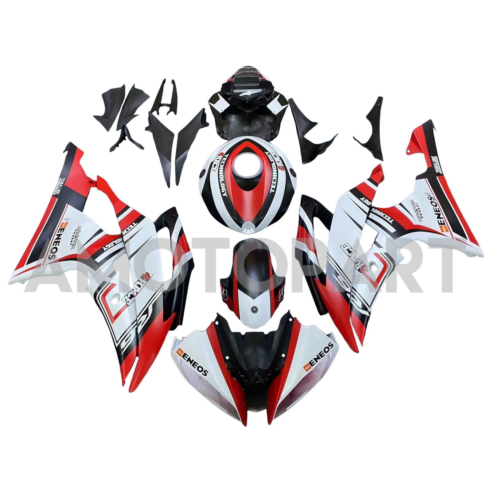 Amotopart Yamaha YZF 600 R6 2008-2016 Red&White Style4 Fairing Kit