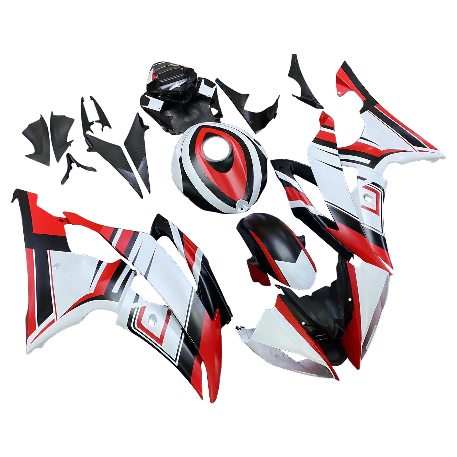 Amotopart Yamaha YZF 600 R6 2008-2016 Red&White Style4 Fairing Kit