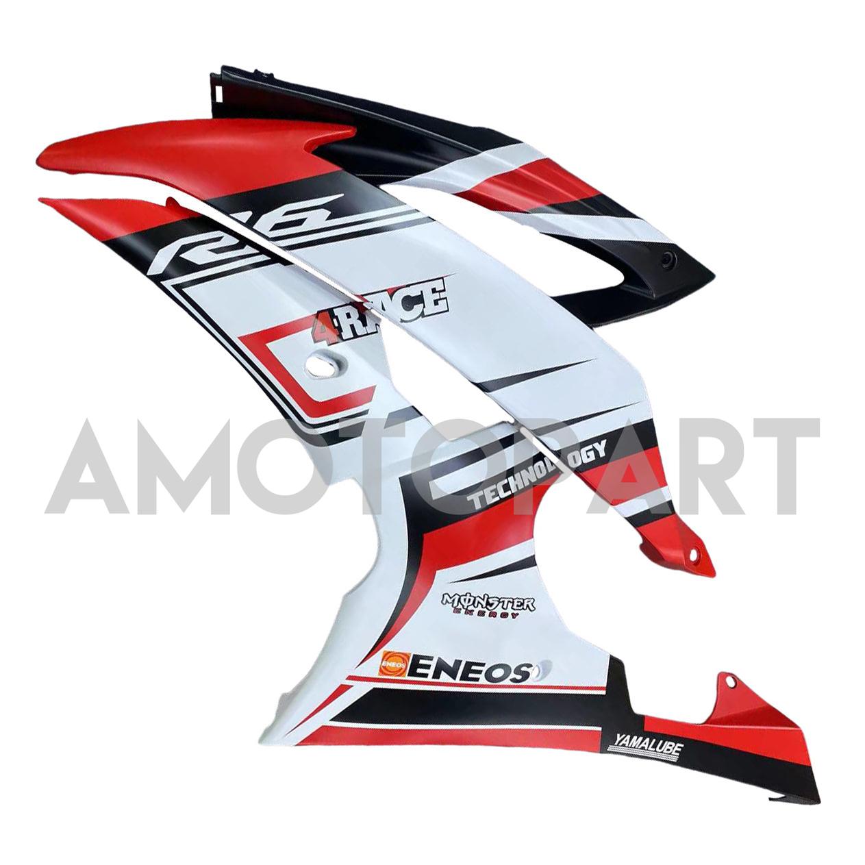 Amotopart Yamaha YZF 600 R6 2008-2016 Red&White Style4 Fairing Kit