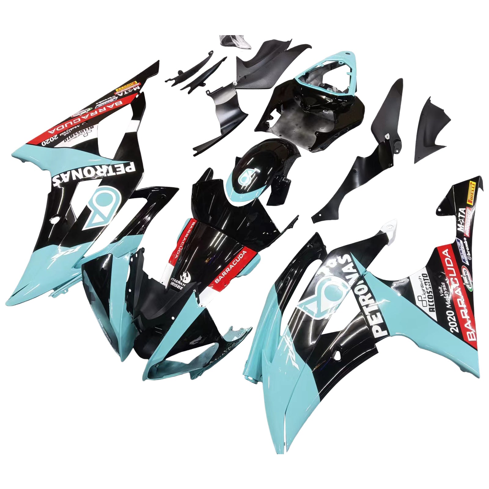 Amotopart Yamaha YZF 600 R6 2008-2016 Blue&Black Petronas Fairing Kit