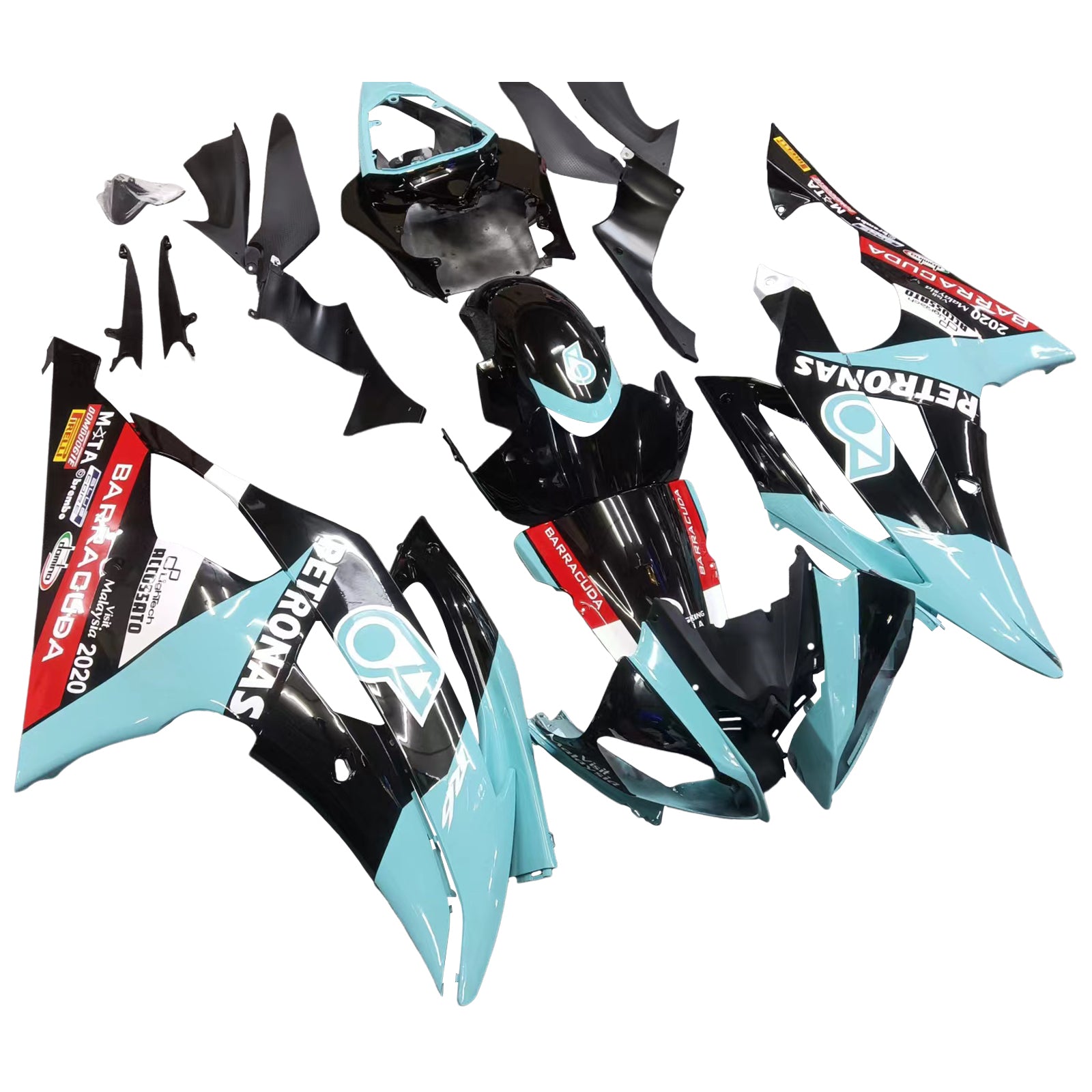 Amotopart Yamaha YZF 600 R6 2008-2016 Blue&Black Petronas Fairing Kit