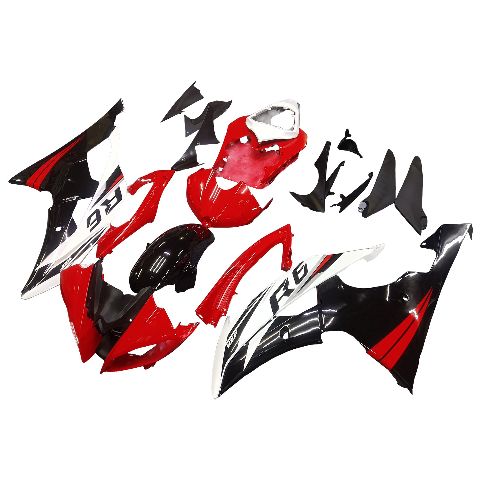 Amotopart Yamaha YZF 600 R6 2008-2016 Red&White Style5 Fairing Kit