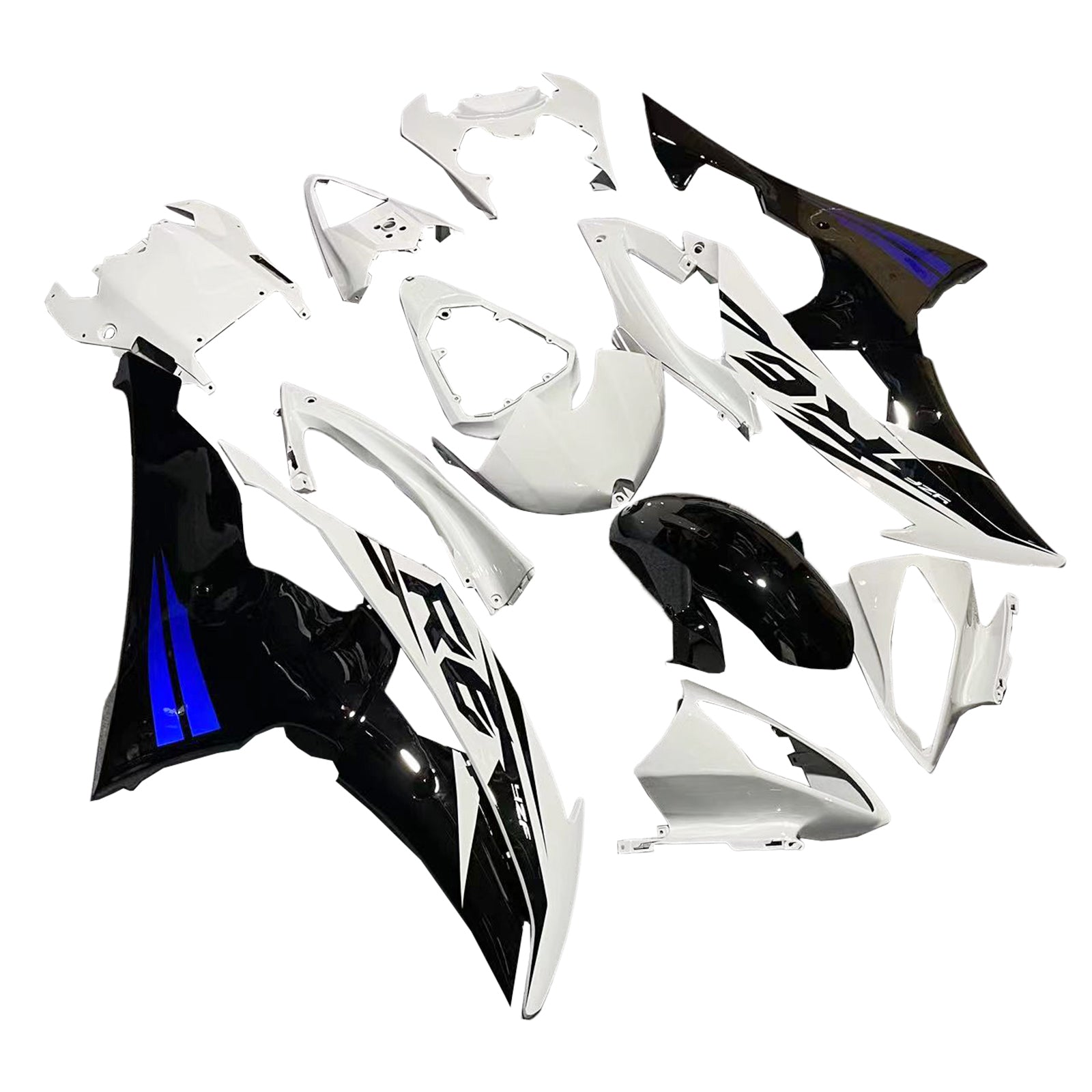 Amotopart 2008-2016 Yamaha YZF 600 R6 White&Black Style3 Fairing Kit