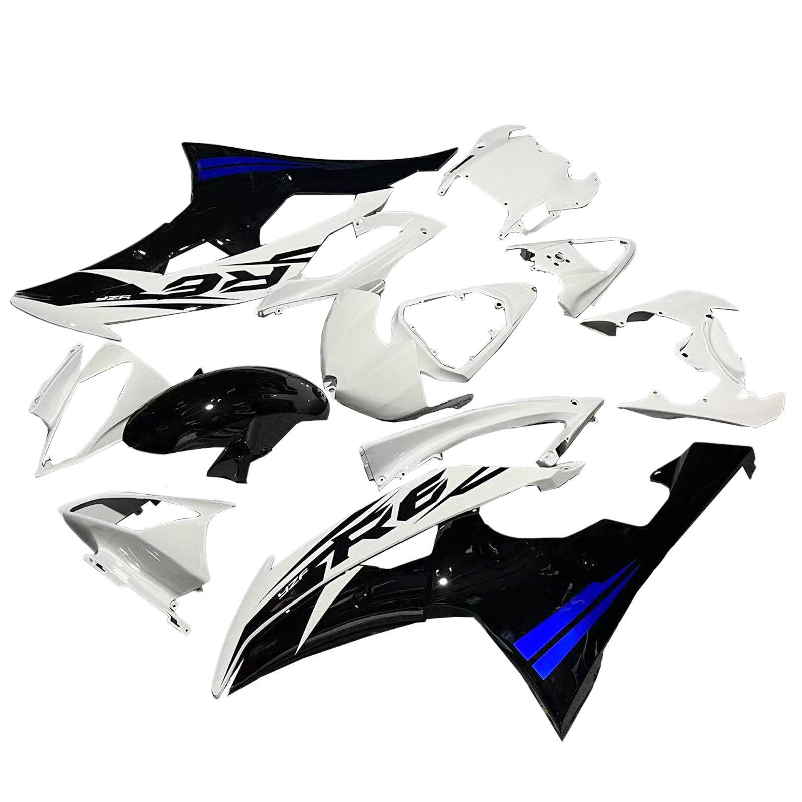 Amotopart 2008-2016 Yamaha YZF 600 R6 White&Black Style3 Fairing Kit