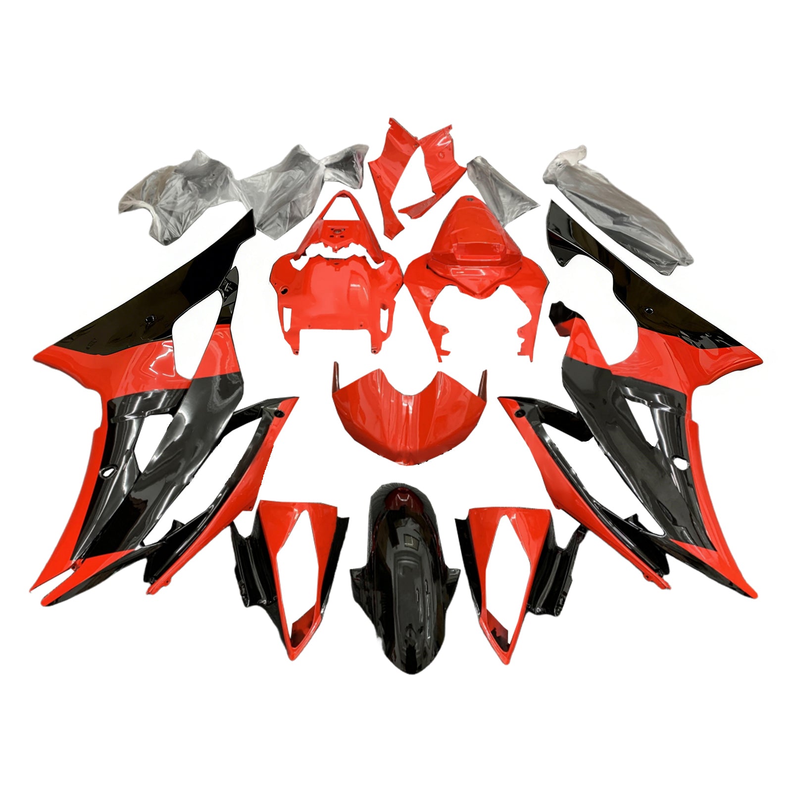 Amotopart 2008-2016 Yamaha YZF 600 R6 Orange Black Fairing Kit