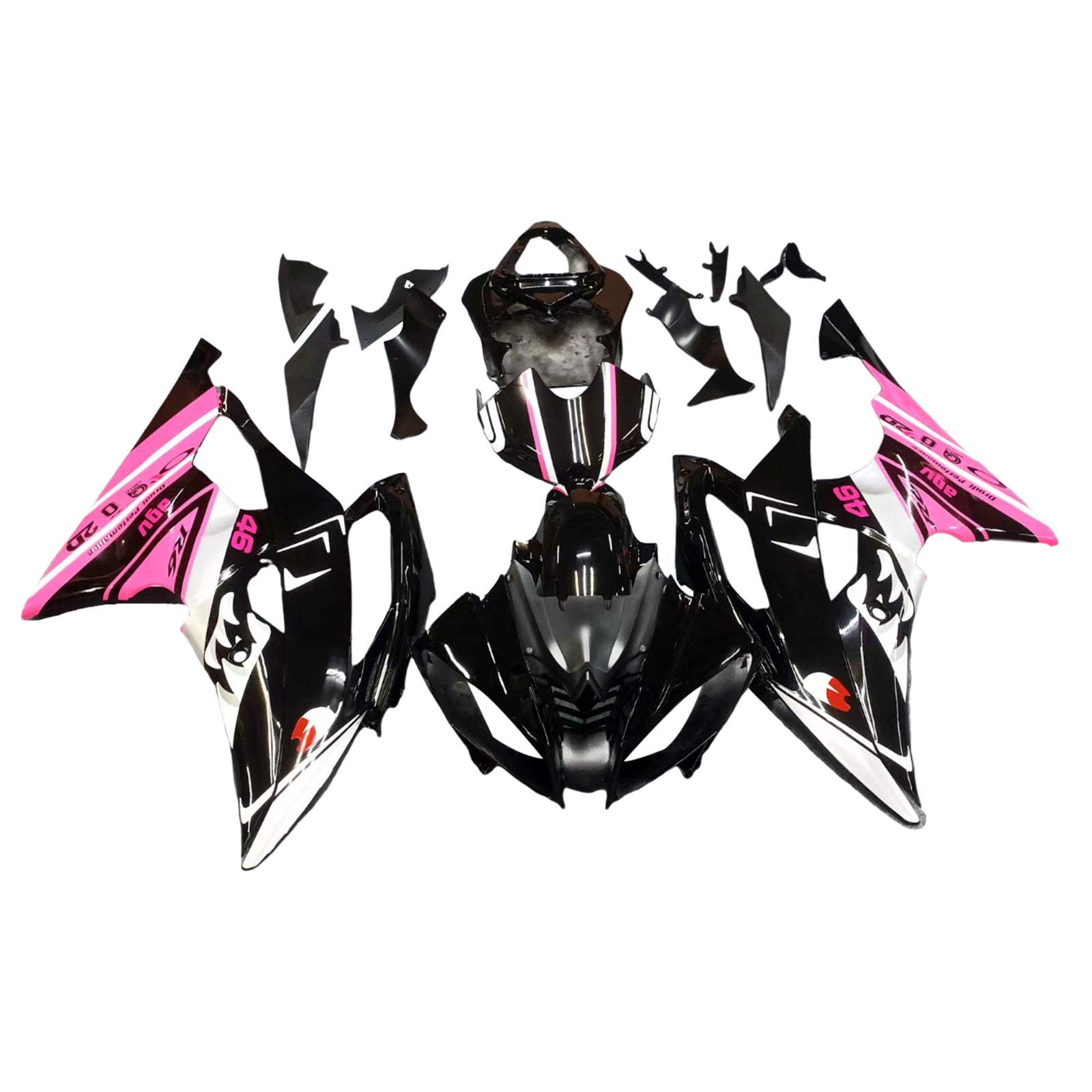 Amotopart 2008-2016 Yamaha YZF 600 R6 Black&Pink Fairing Kit