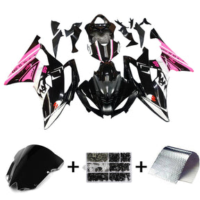 Amotopart 2008-2016 Yamaha YZF 600 R6 Kit de carénage noir et rose