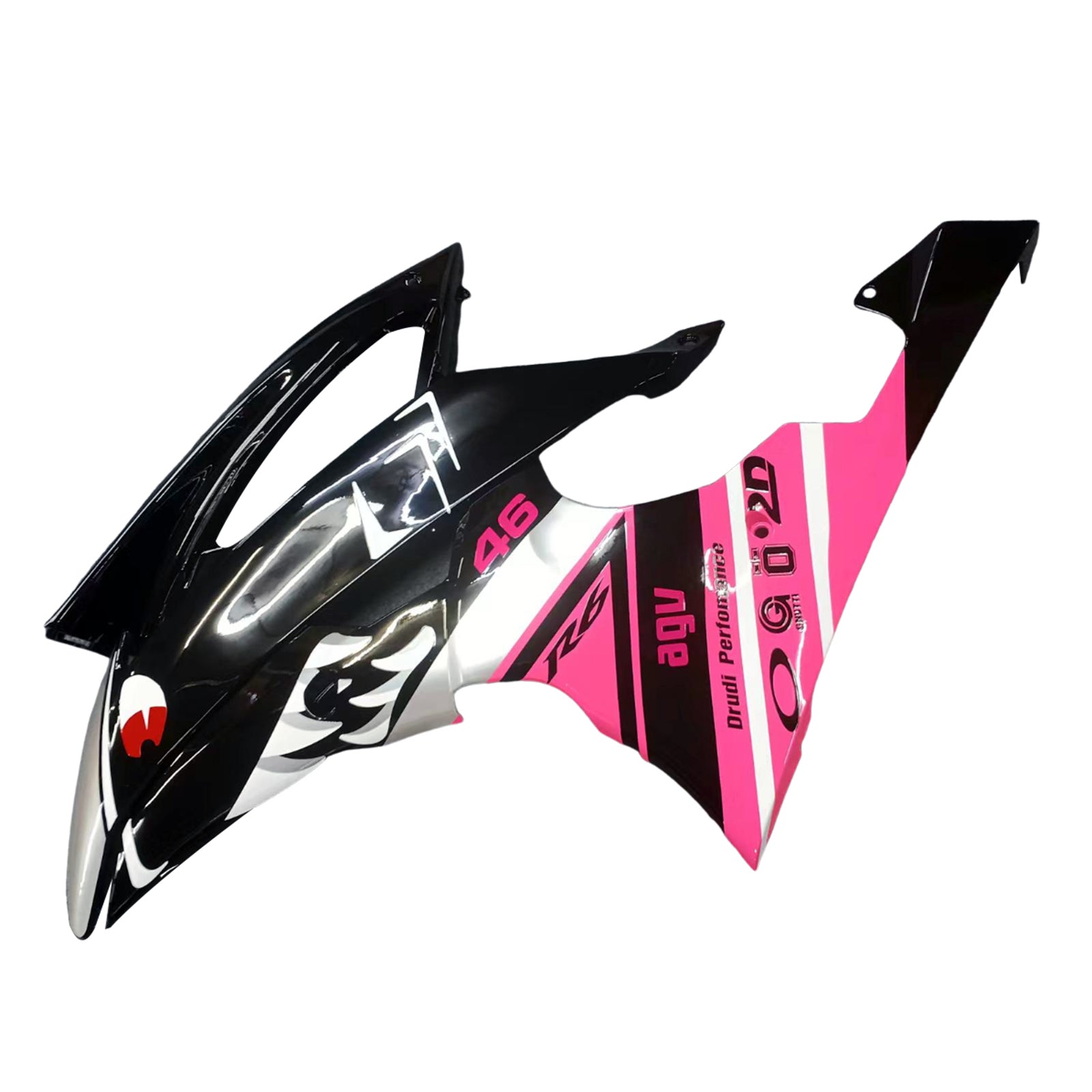 Amotopart 2008–2016 Yamaha YZF 600 R6 Verkleidungsset in Schwarz und Pink