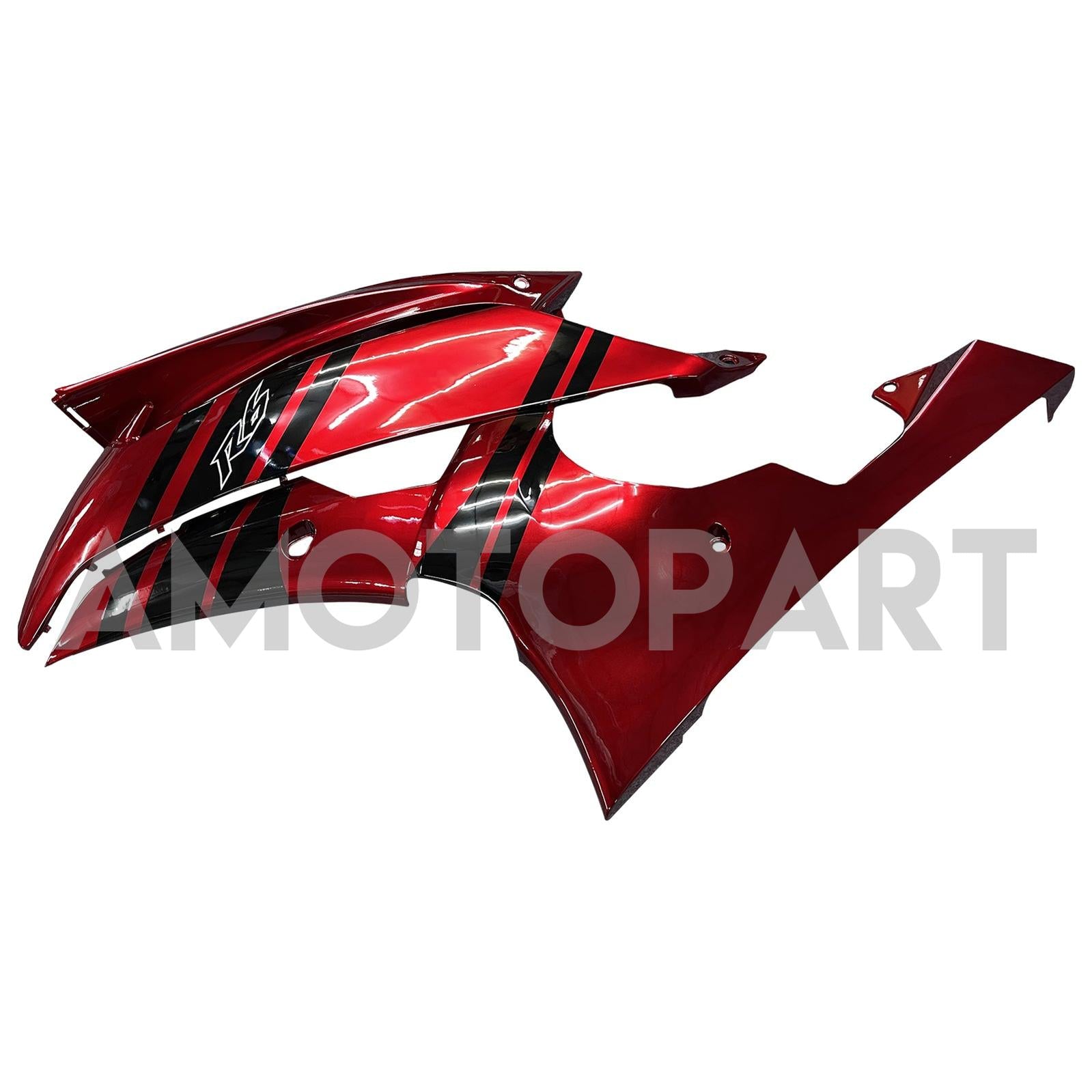 Amotopart 2008-2016 Yamaha YZF 600 R6 Gloss Red & Black Fairing Kit