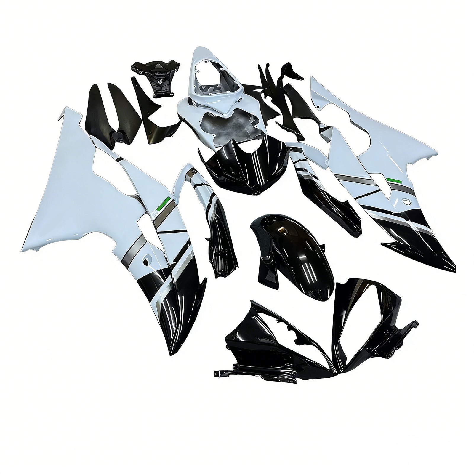 Amotopart 2008-2016 Yamaha YZF 600 R6 White&Black Style1 Fairing Kit