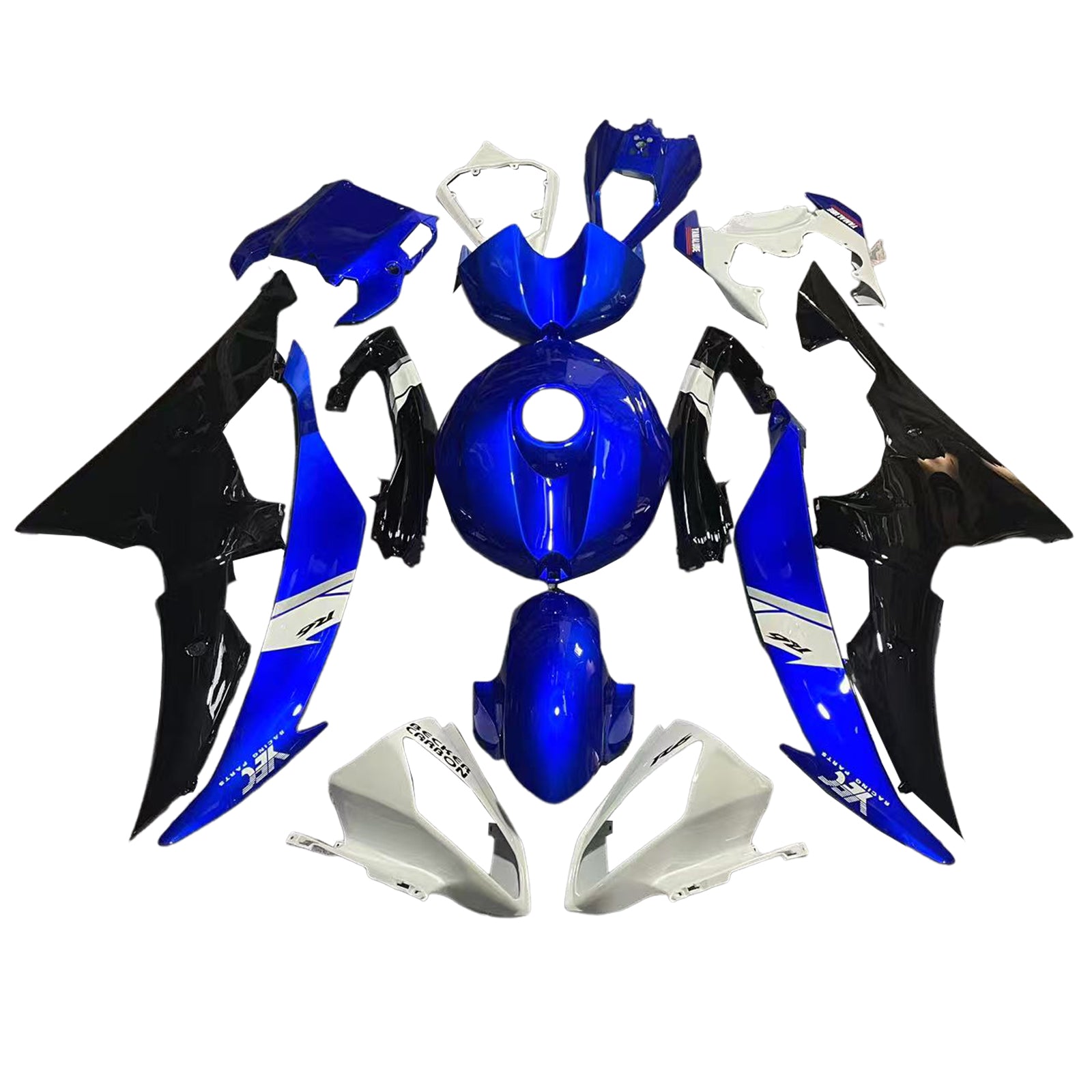 Amotopart Yamaha YZF 600 R6 2008-2016 Blue&Black Style4 Fairing Kit