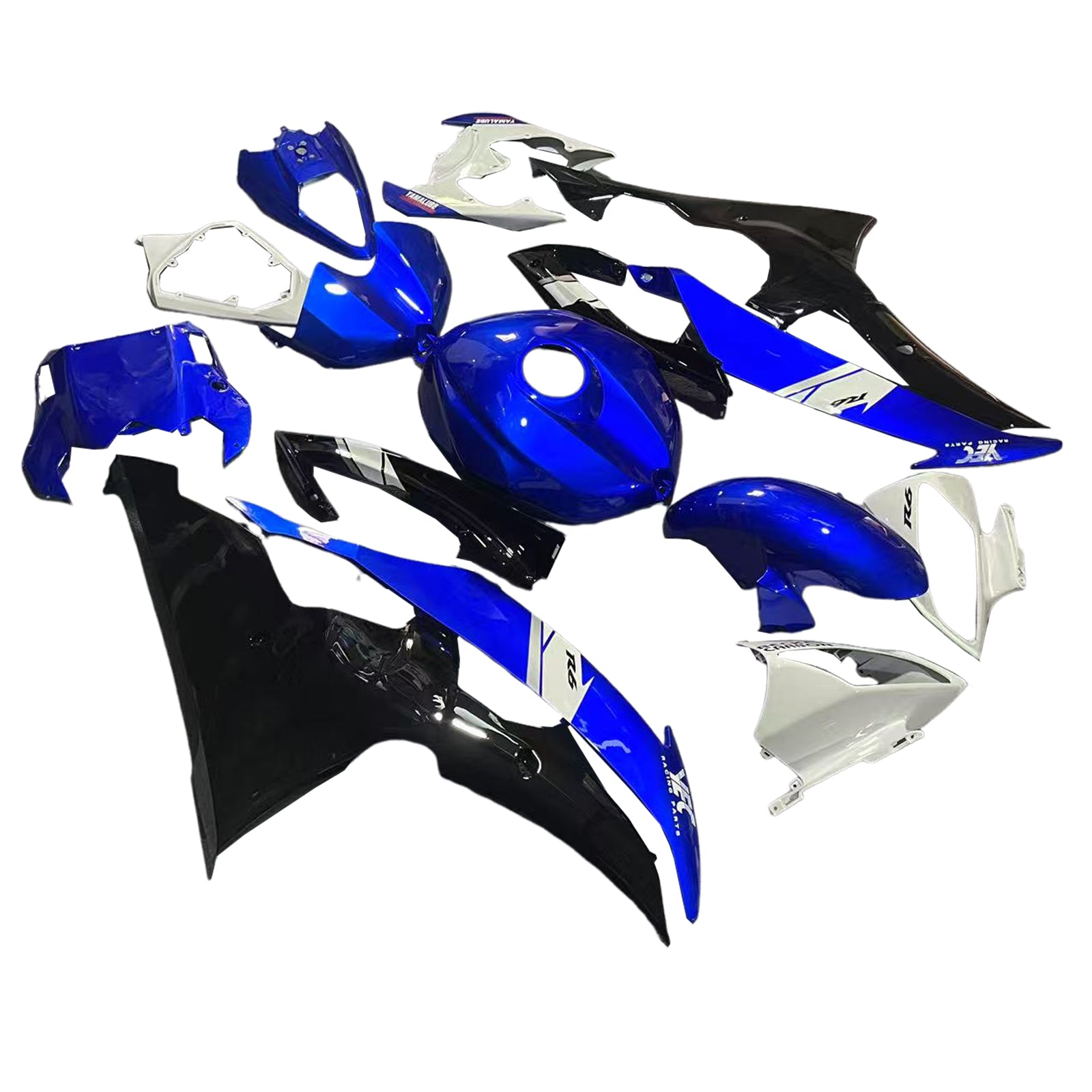 Amotopart Yamaha YZF 600 R6 2008-2016 Blue&Black Style4 Fairing Kit