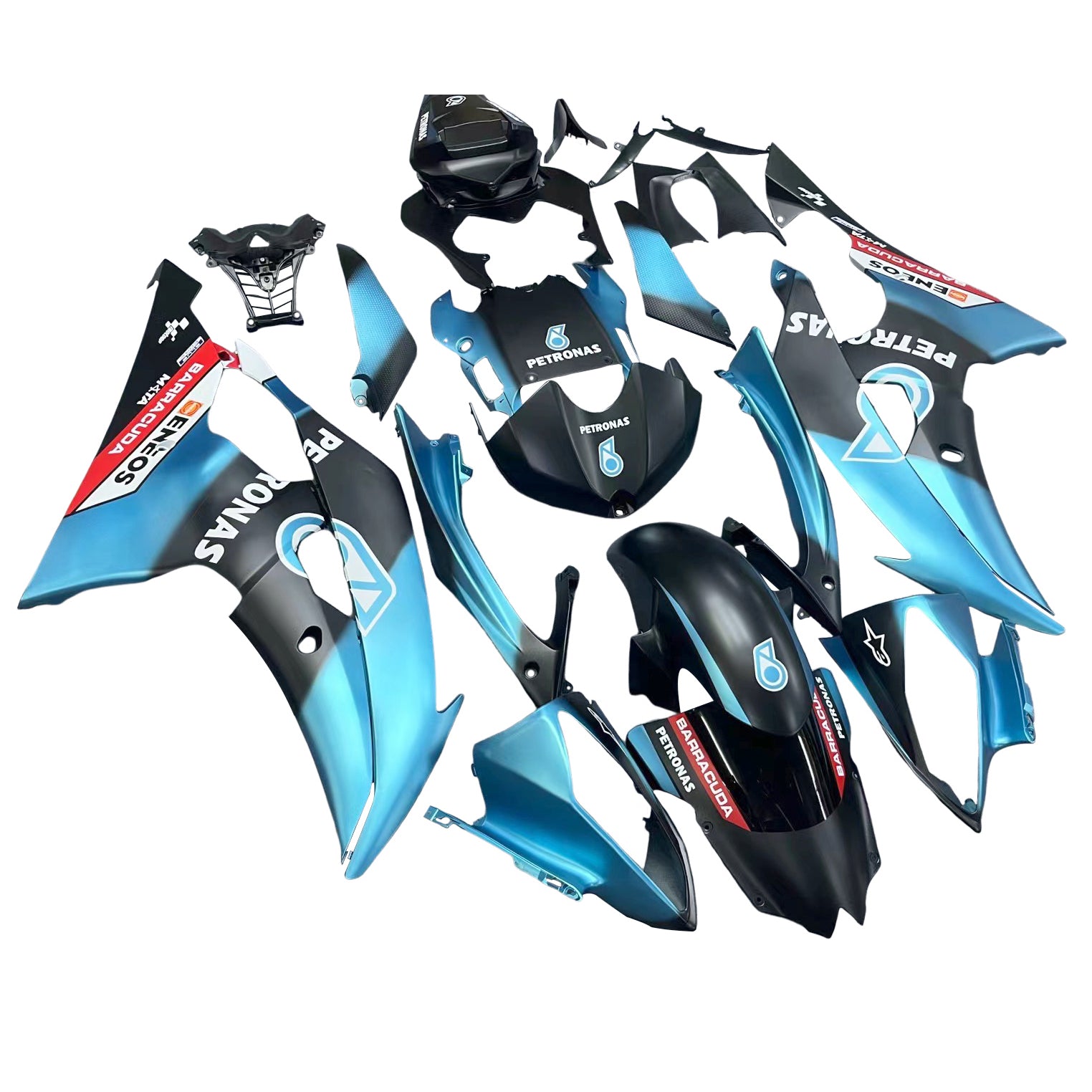 Amotopart 2008-2016 Yamaha YZF 600 R6 Blue&Black Petronas Fairing Kit