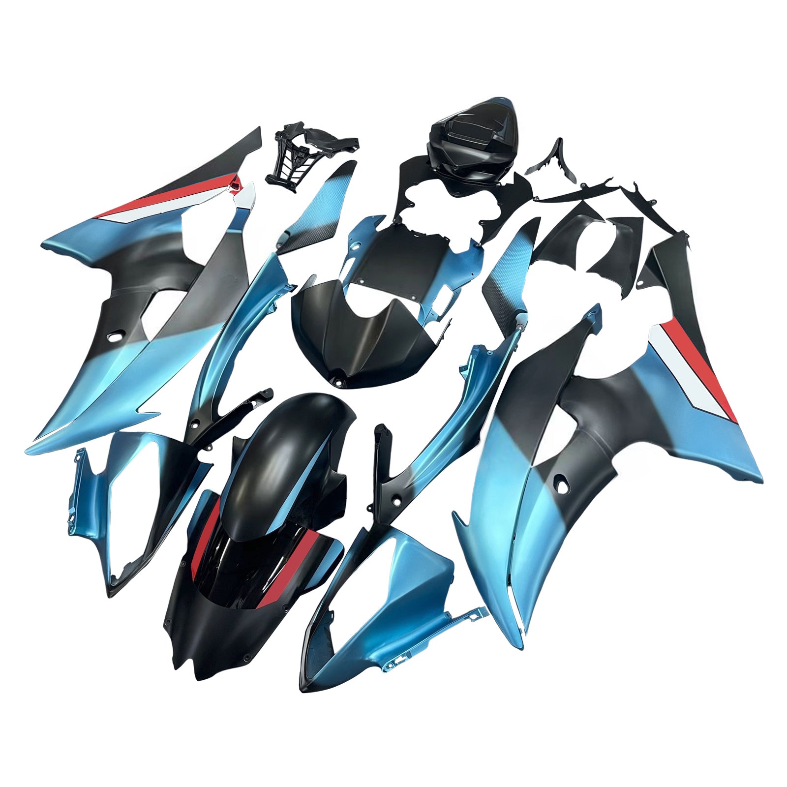 Amotopart 2008-2016 ヤマハ YZF 600 R6 ブルー&ブラック パトロナス フェアリングキット