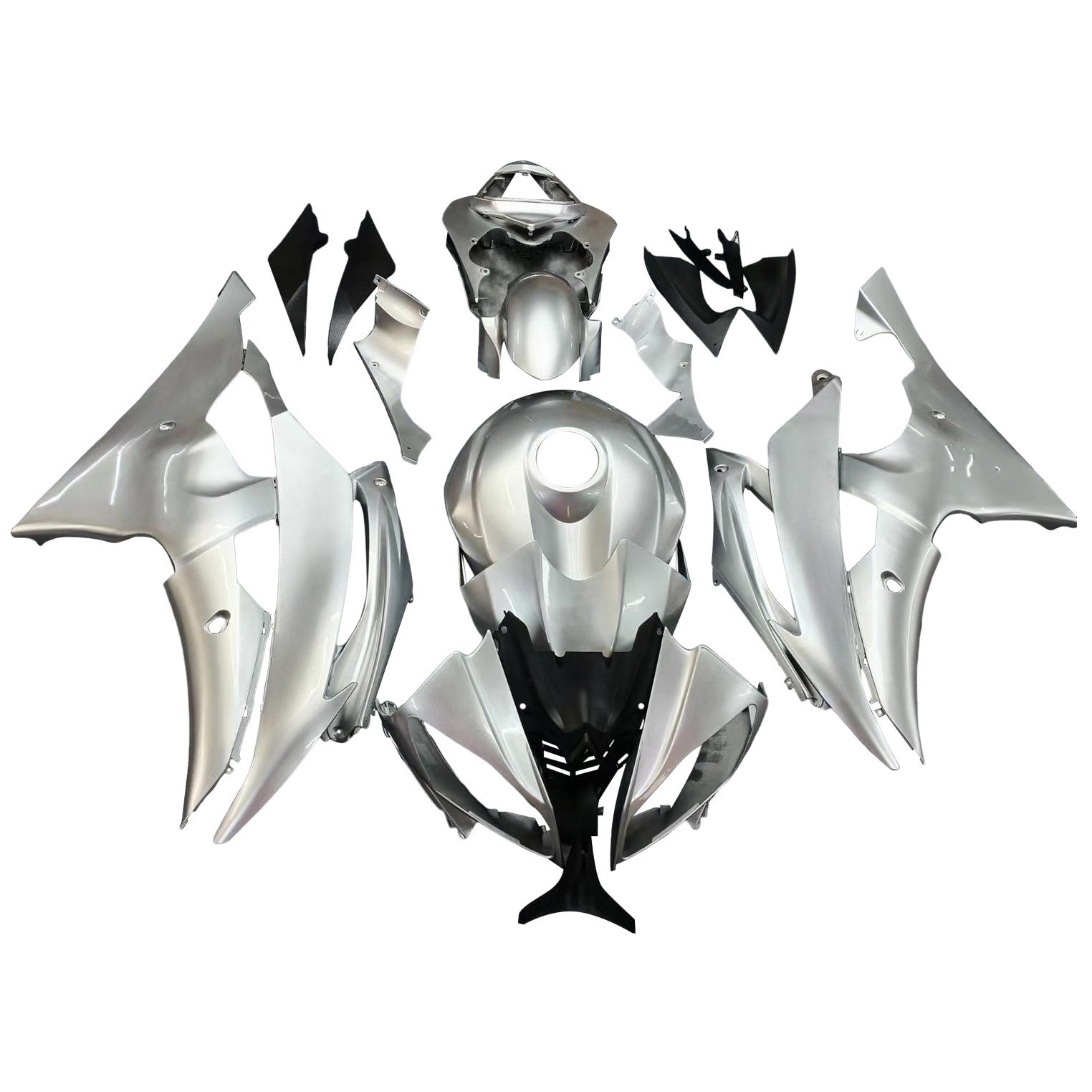 Amotopart 2008-2016 Yamaha YZF 600 R6 Silver Fairing Kit