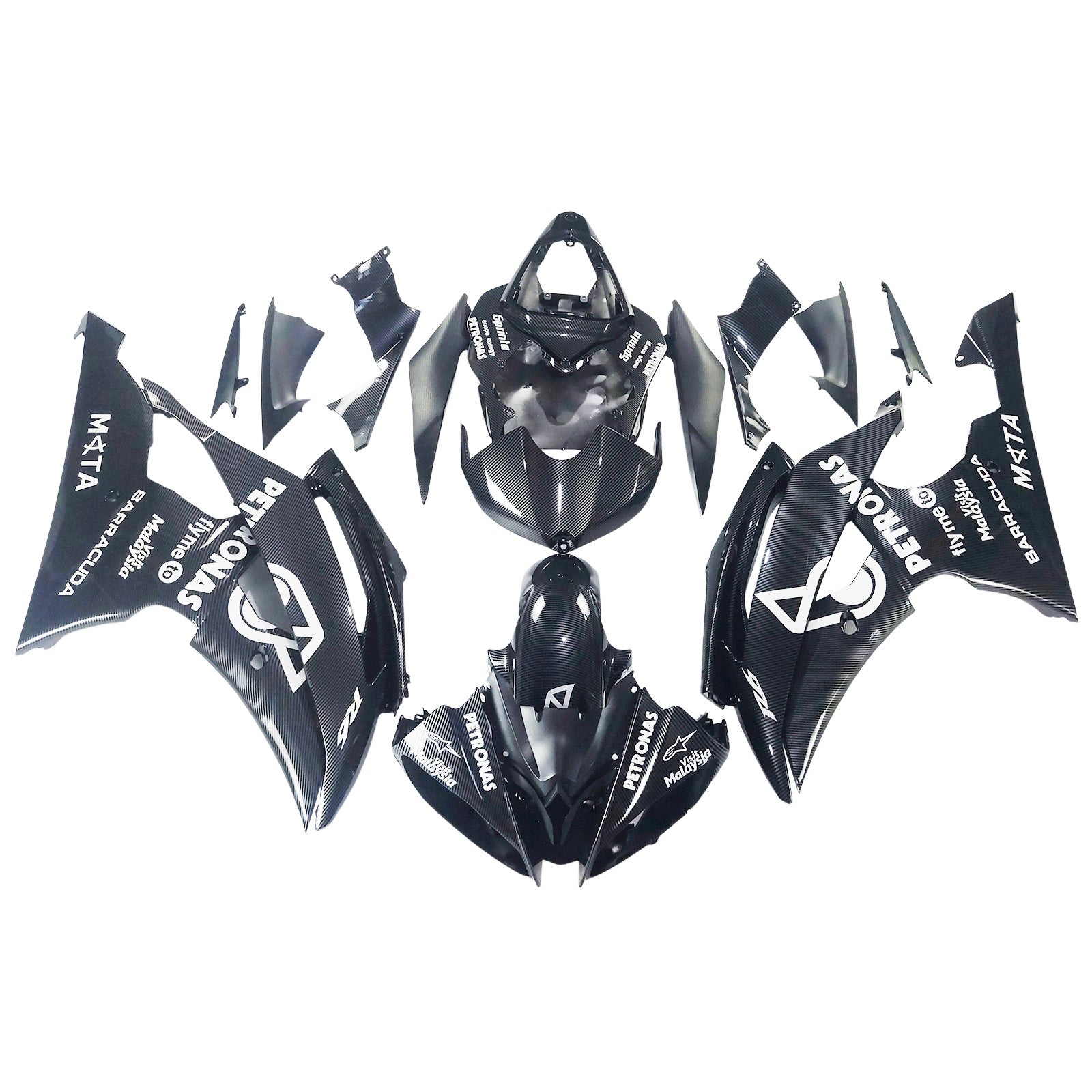 Amotopart 2008-2016 Yamaha YZF 600 R6 Carbin Fiber Petronas Fairing Kit