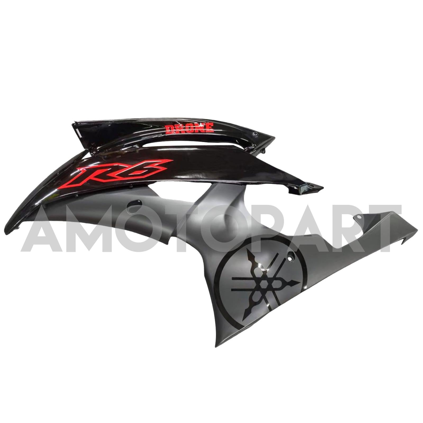 Amotopart 2008-2016 Yamaha YZF 600 R6 Matte Black with Red Logo Fairing Kit