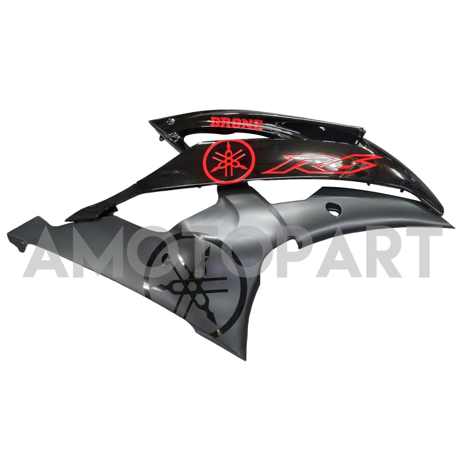 Amotopart 2008-2016 Yamaha YZF 600 R6 Matte Black with Red Logo Fairing Kit