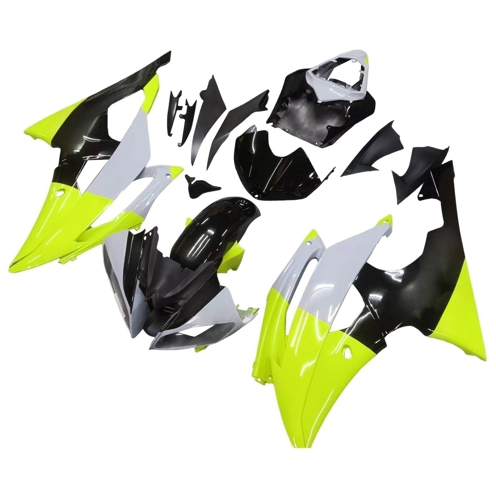 Amotopart 2008-2016 Yamaha YZF 600 R6 Yellow & Black Style5 Fairing Kit