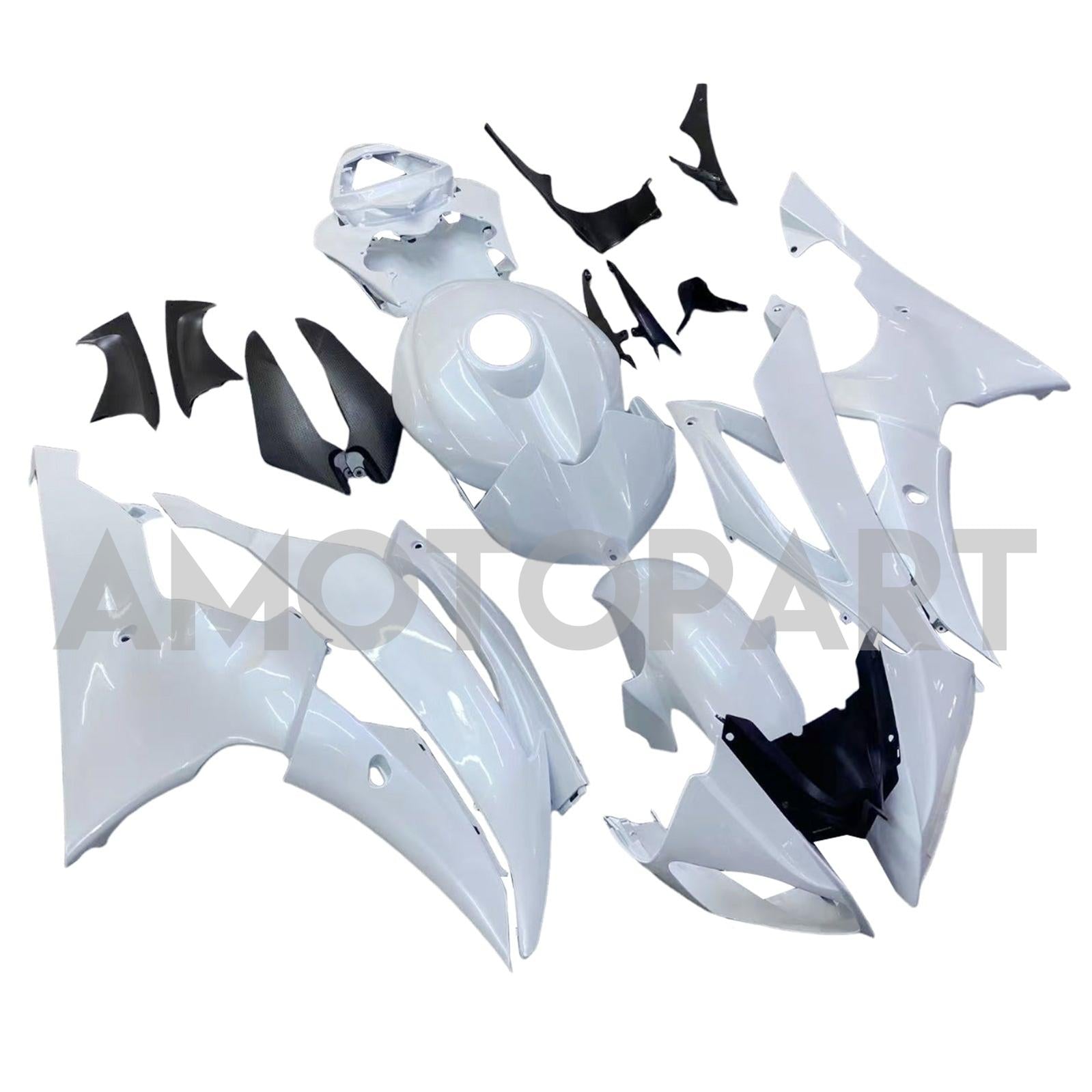 Amotopart 2008-2016 Yamaha YZF 600 R6 Pearl White Fairing Kit