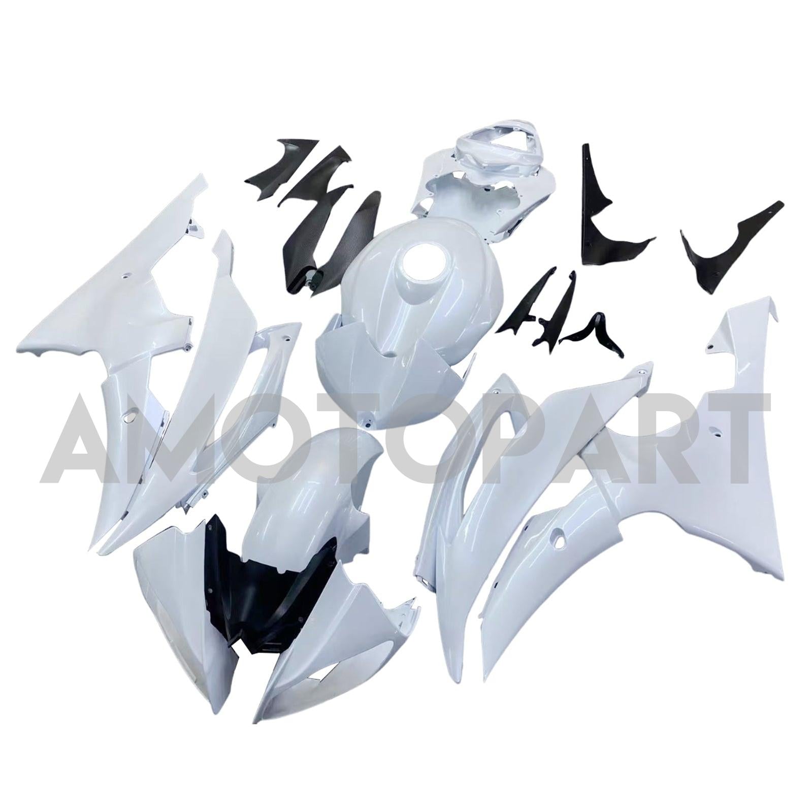 Amotopart 2008-2016 Yamaha YZF 600 R6 Pearl White Fairing Kit